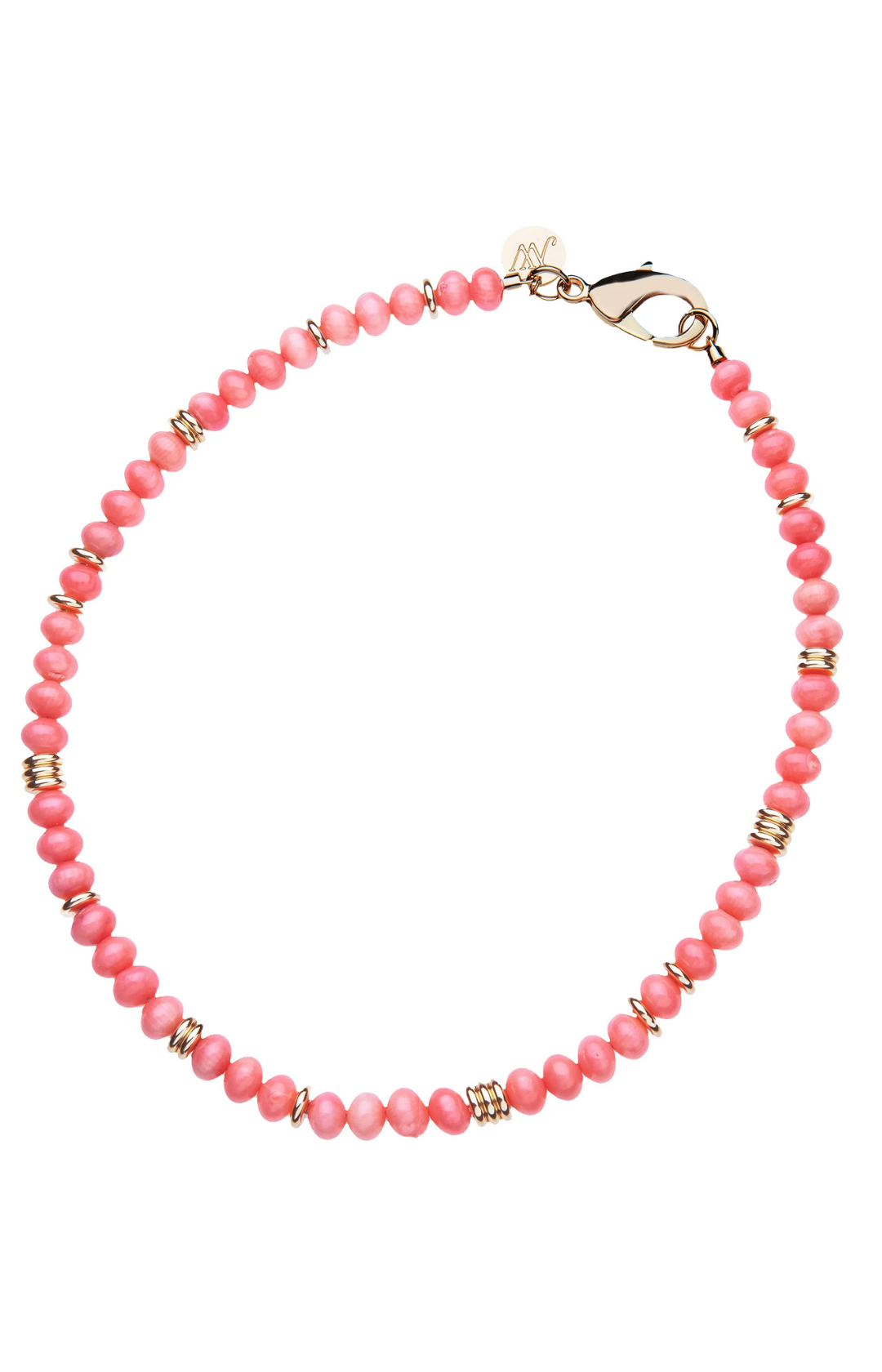 GUMDROP BEADED NECKLACE - CORAL