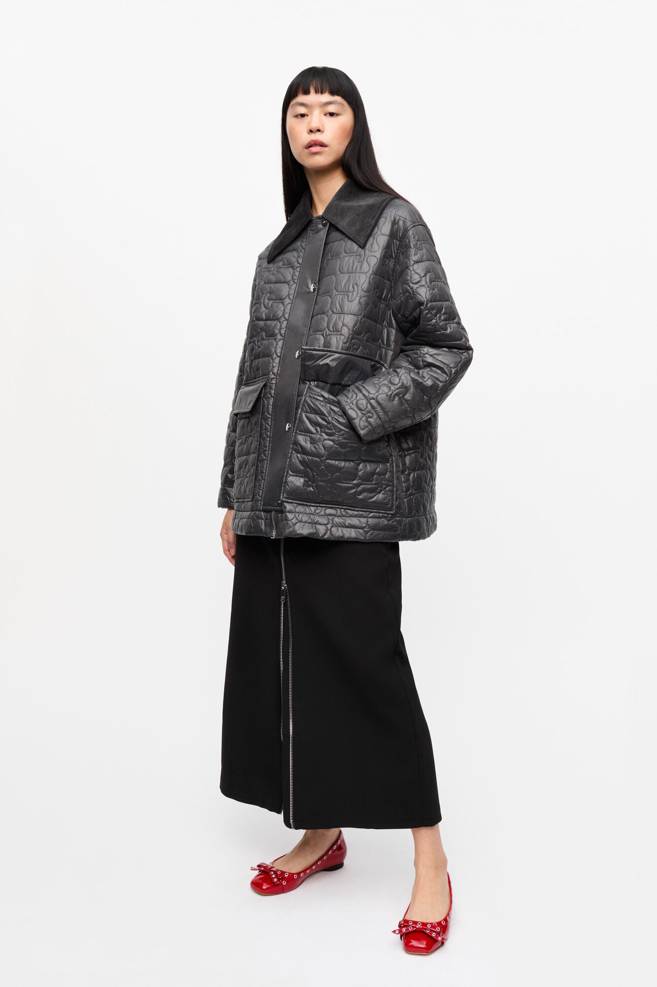 SHINY QUILT MIDI
