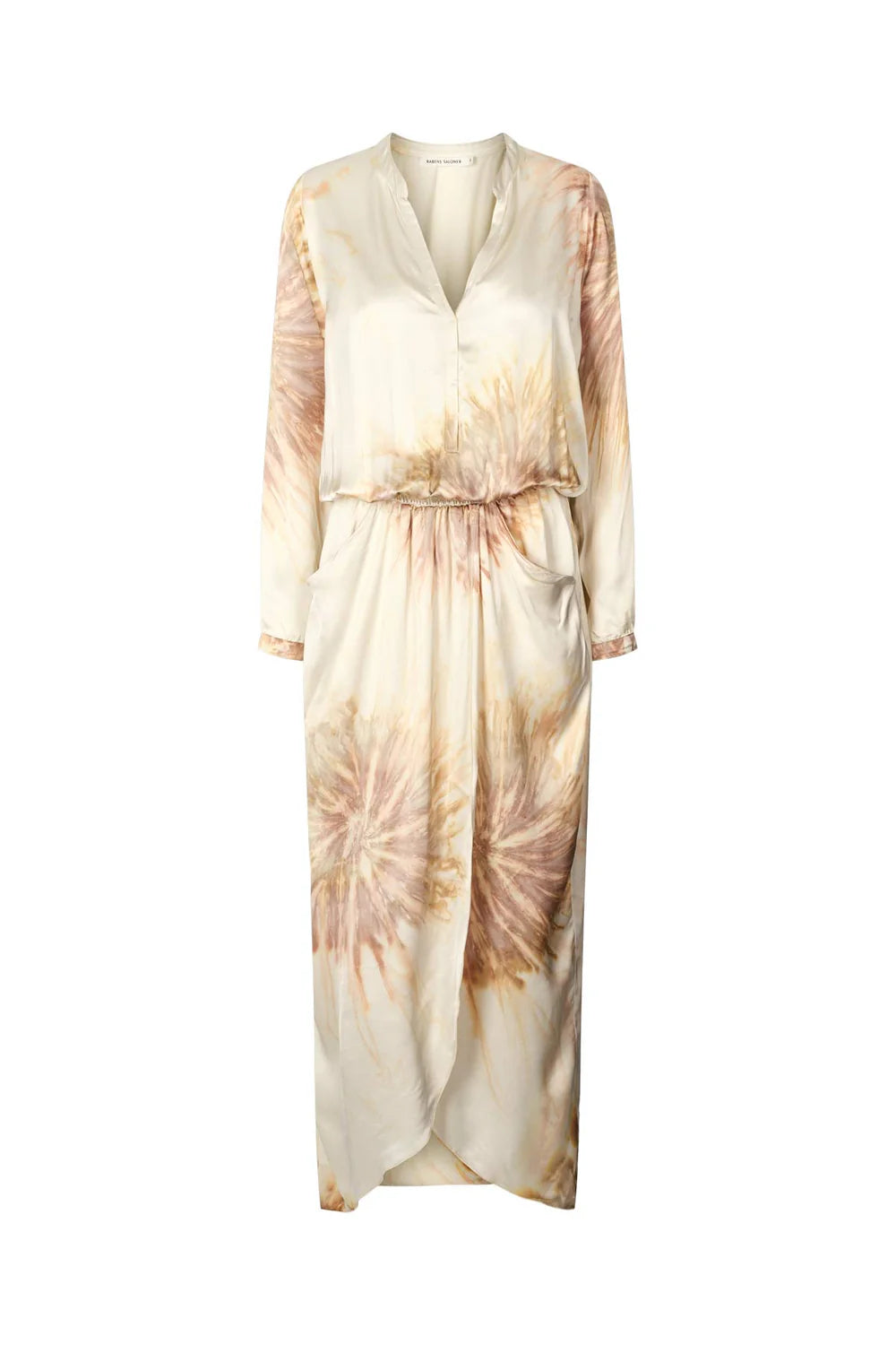 RABENS SALONER VERA CARTWHEEL WRAP OVER DRESS SEASHELL COMBO