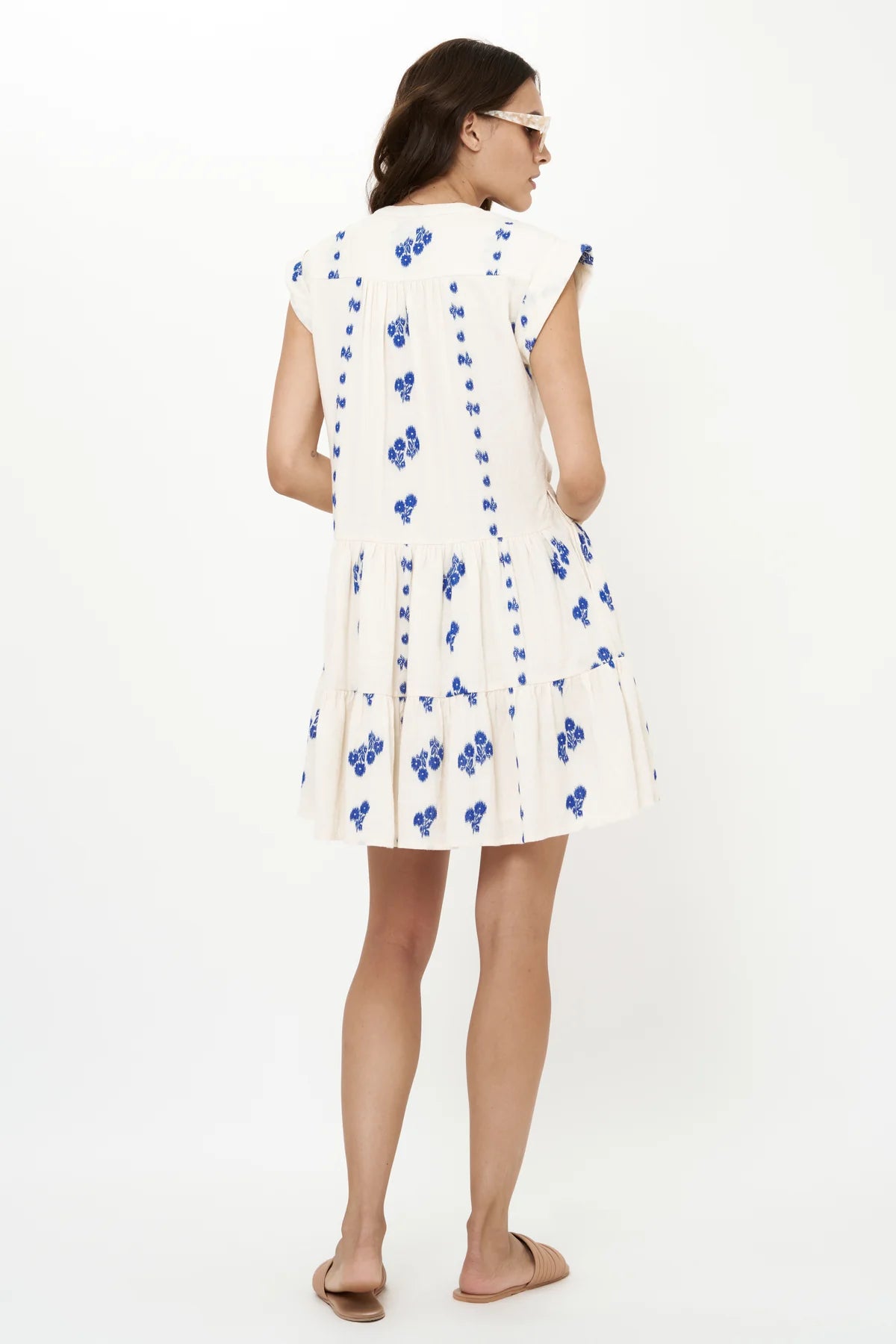 OLIPHANT ROLL SLEEVE DRESS WICKLOW BLUE