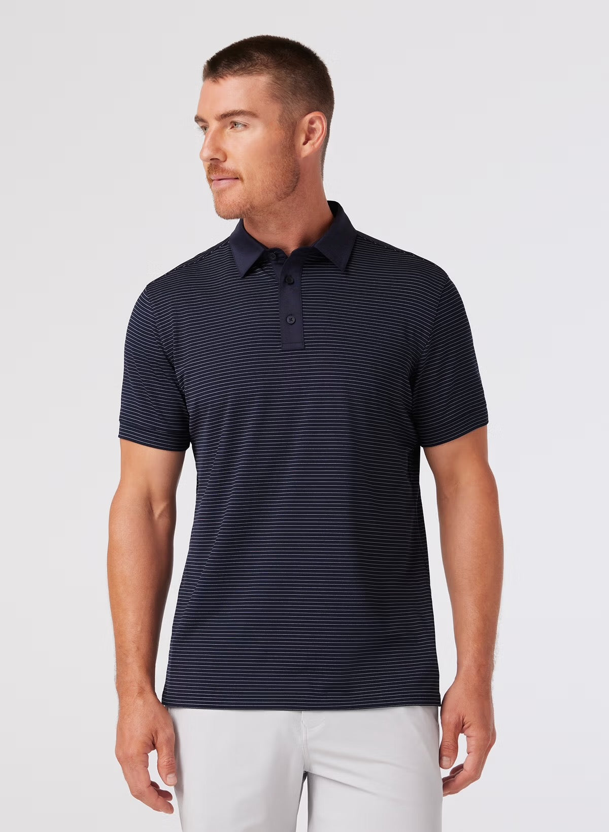 VERSA POLO - NVY LAV STRIPE
