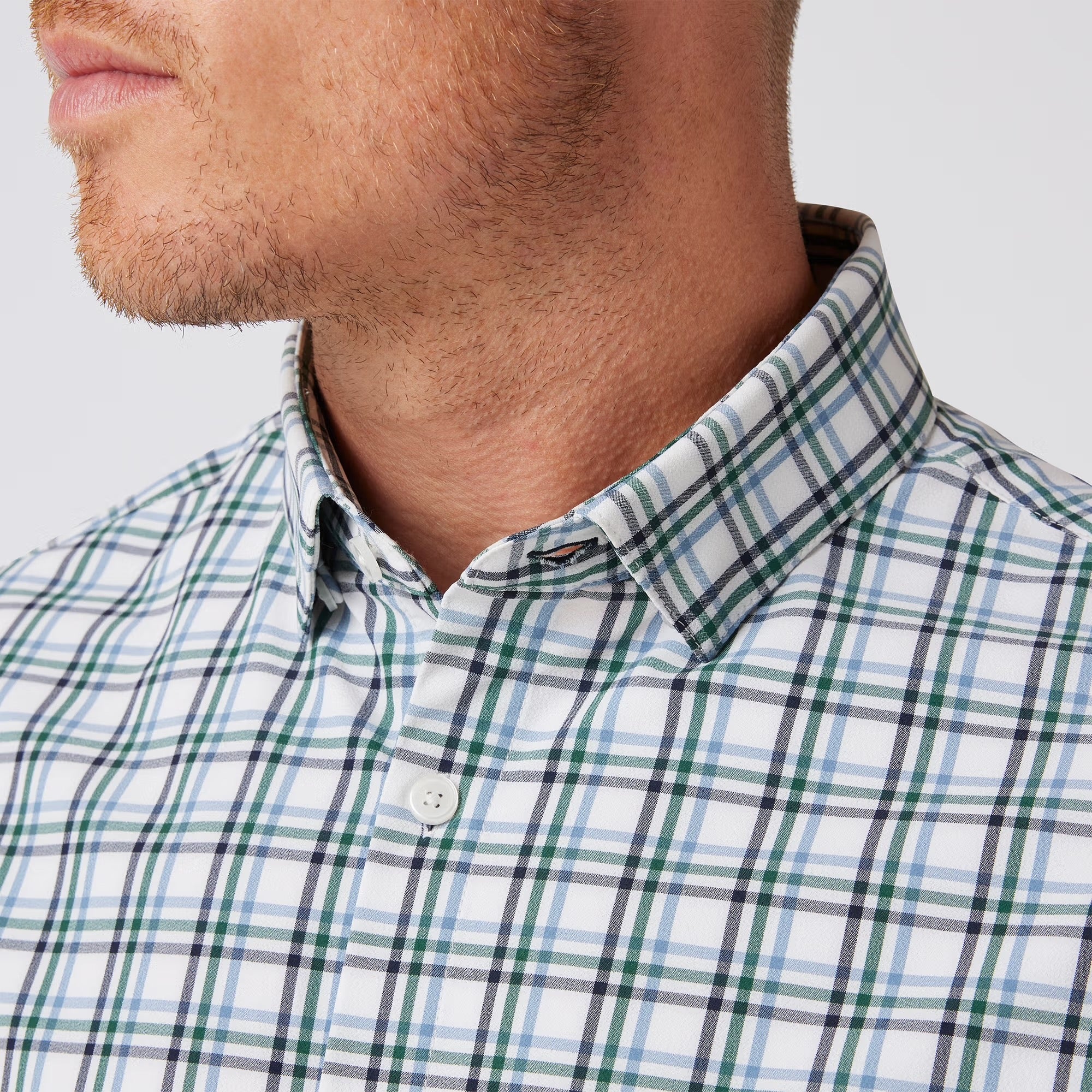 MIZZEN + MAIN Leeward No Tuck Dress Shirt - White Noah Plaid