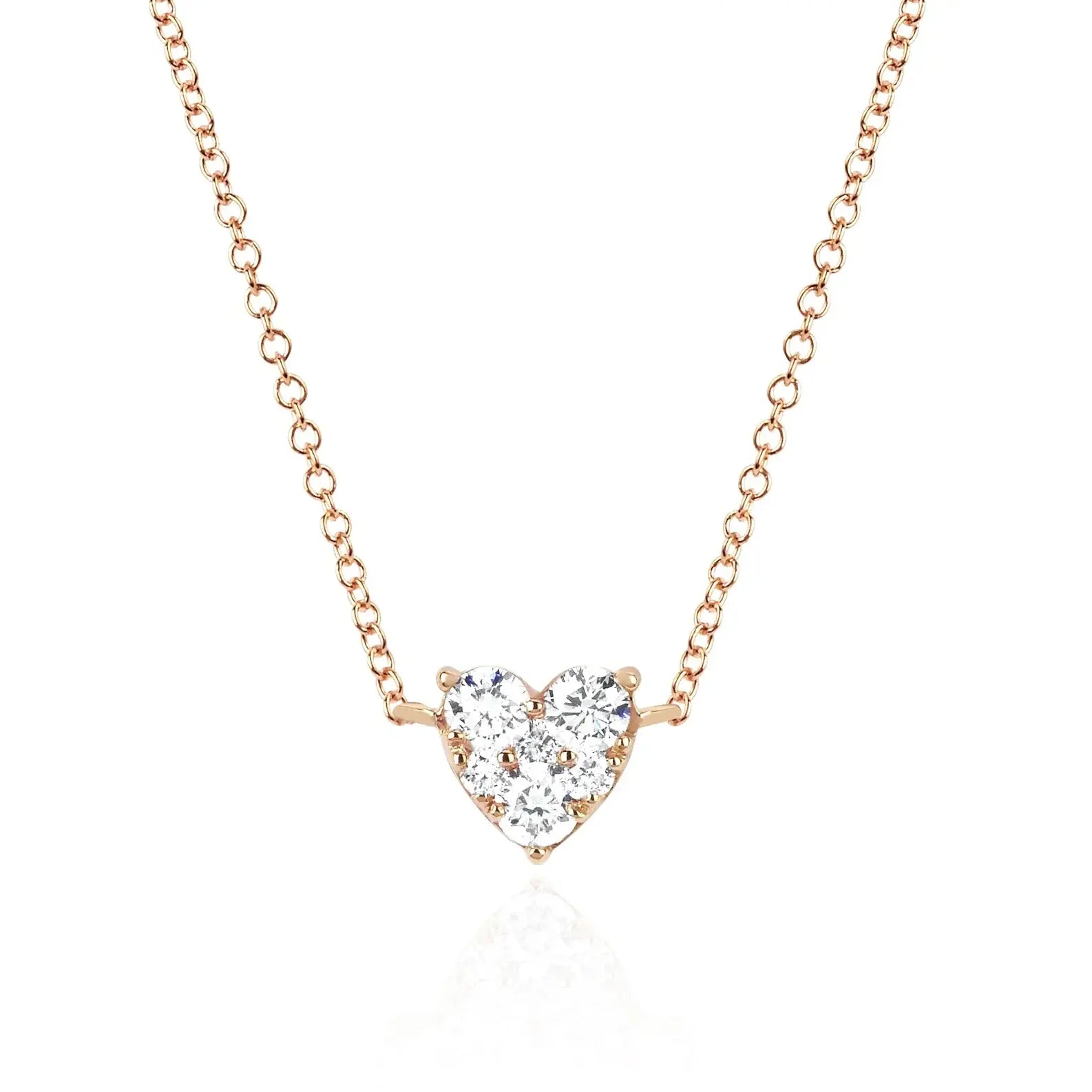 FULL CUT DIAMOND HEART CHOKER EF-60418