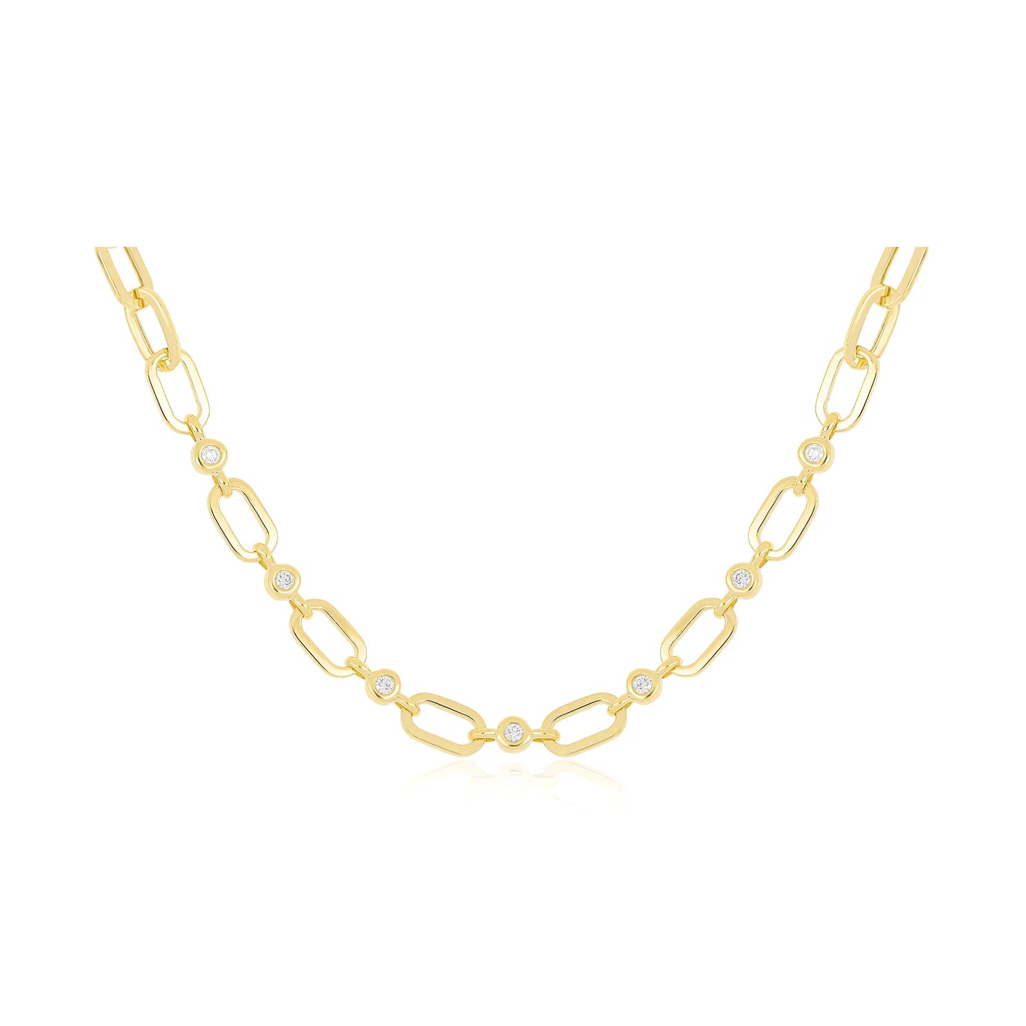 DIAMOND PILLOW JUMBO LINK CHAIN EF-61515 GOLD