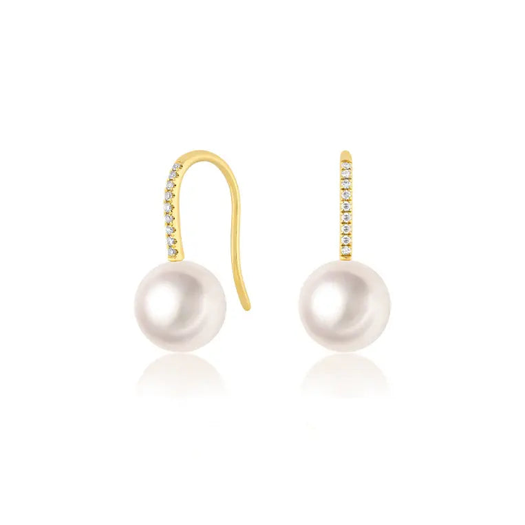 PEARL BALL DROP EARRINGS EF-61682-PE