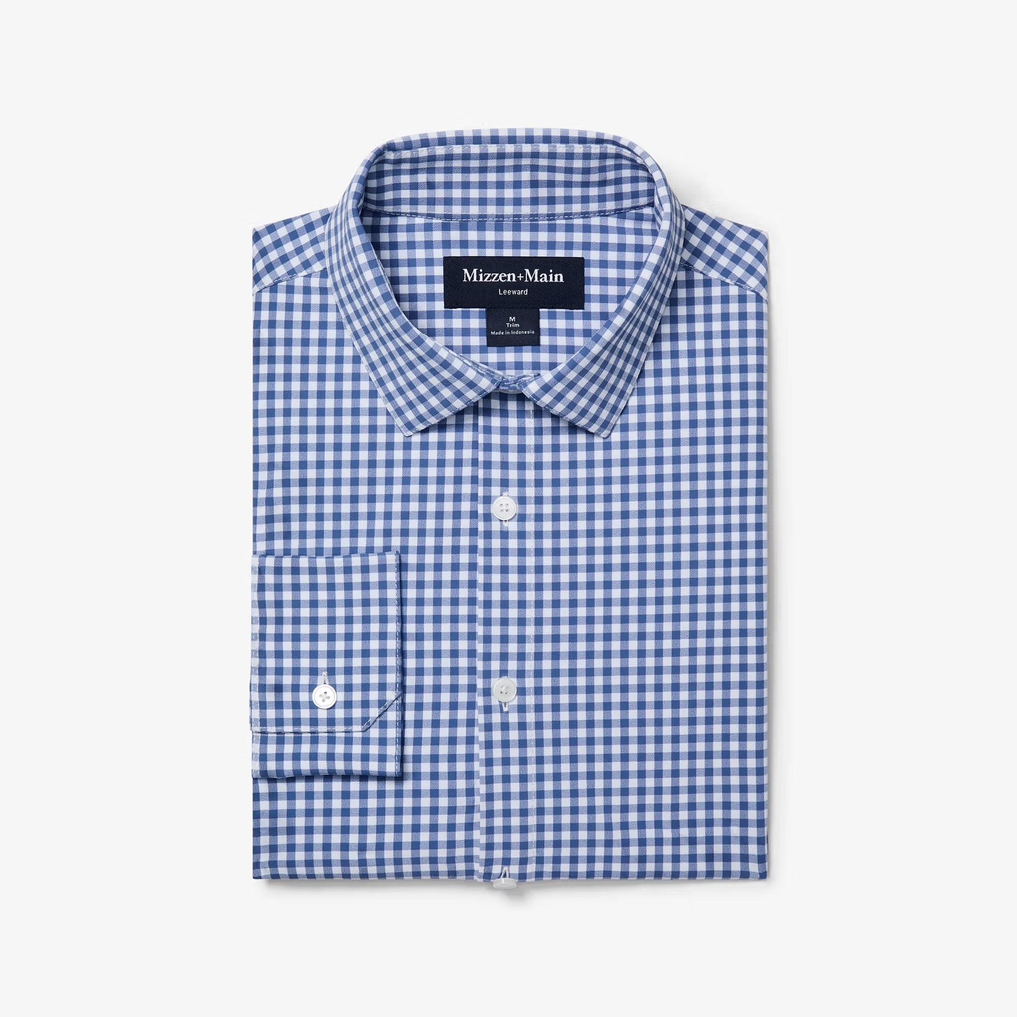 MIZEN + MAIN LEEWARD DRESS SHIRT - Denim Blue Alamo Gingham