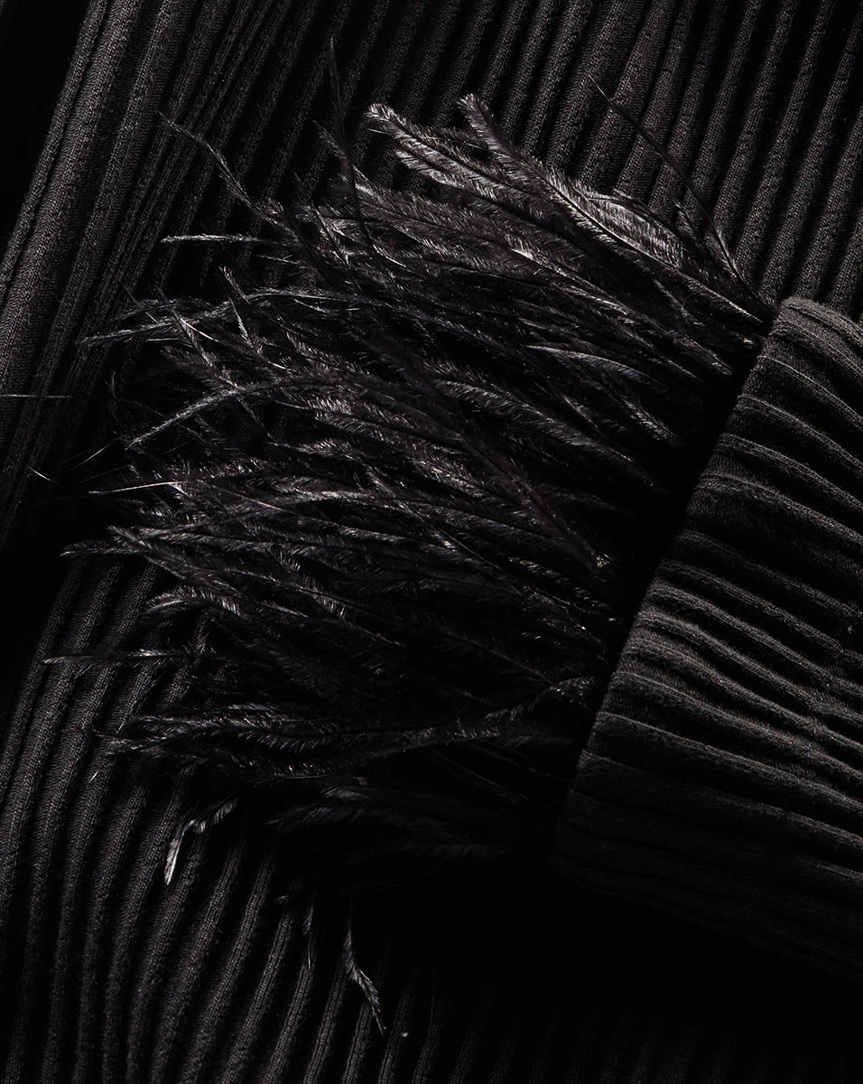 PIERRE FEATHER-TRIM TEE