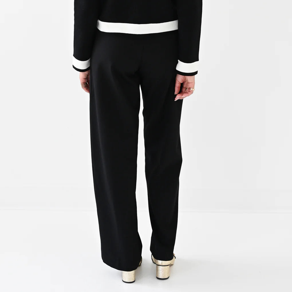 WIDE LEG TROUSER PANT - BLACK