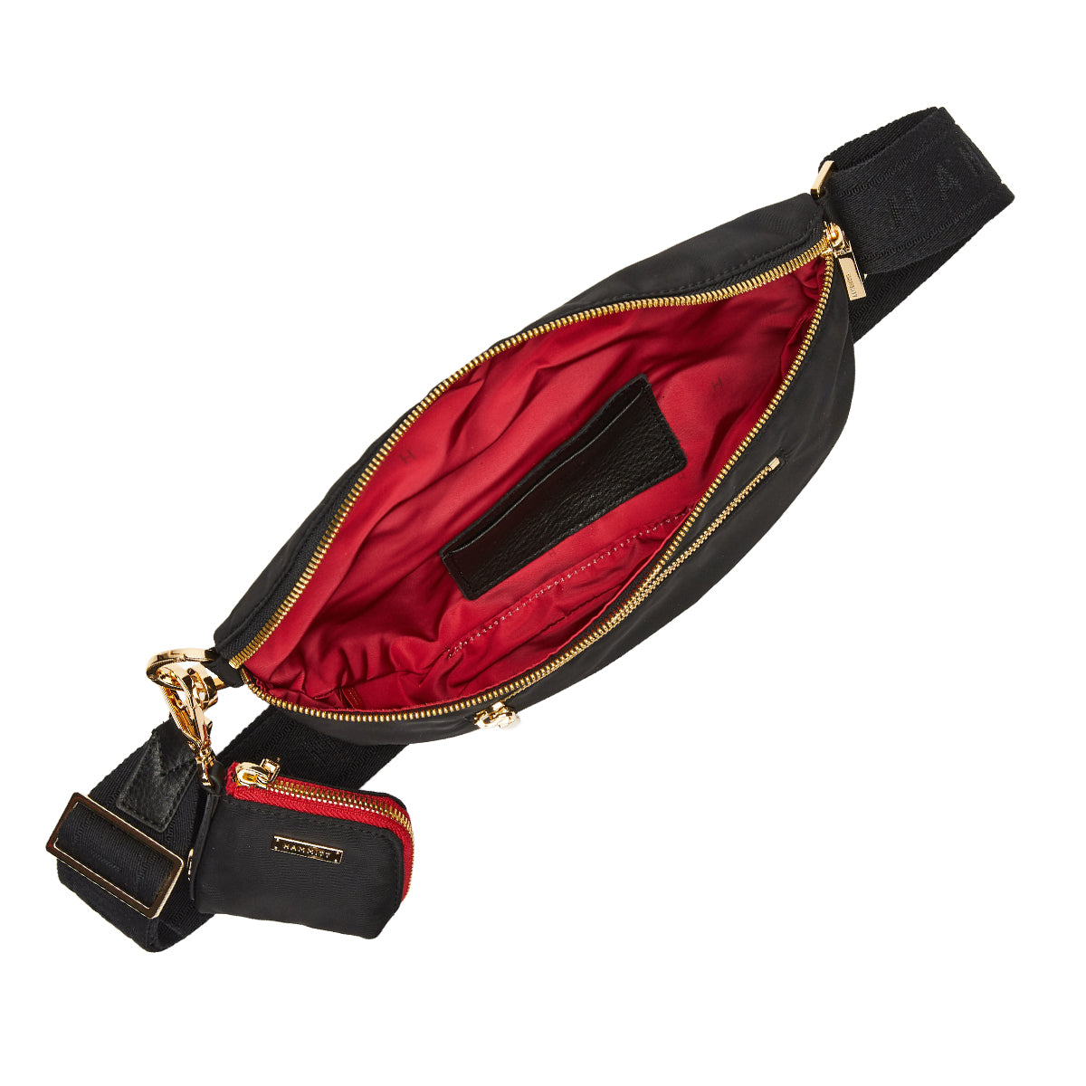 CHARLES CROSSBODY MED - BLACK NYLON CARGO/GOLD