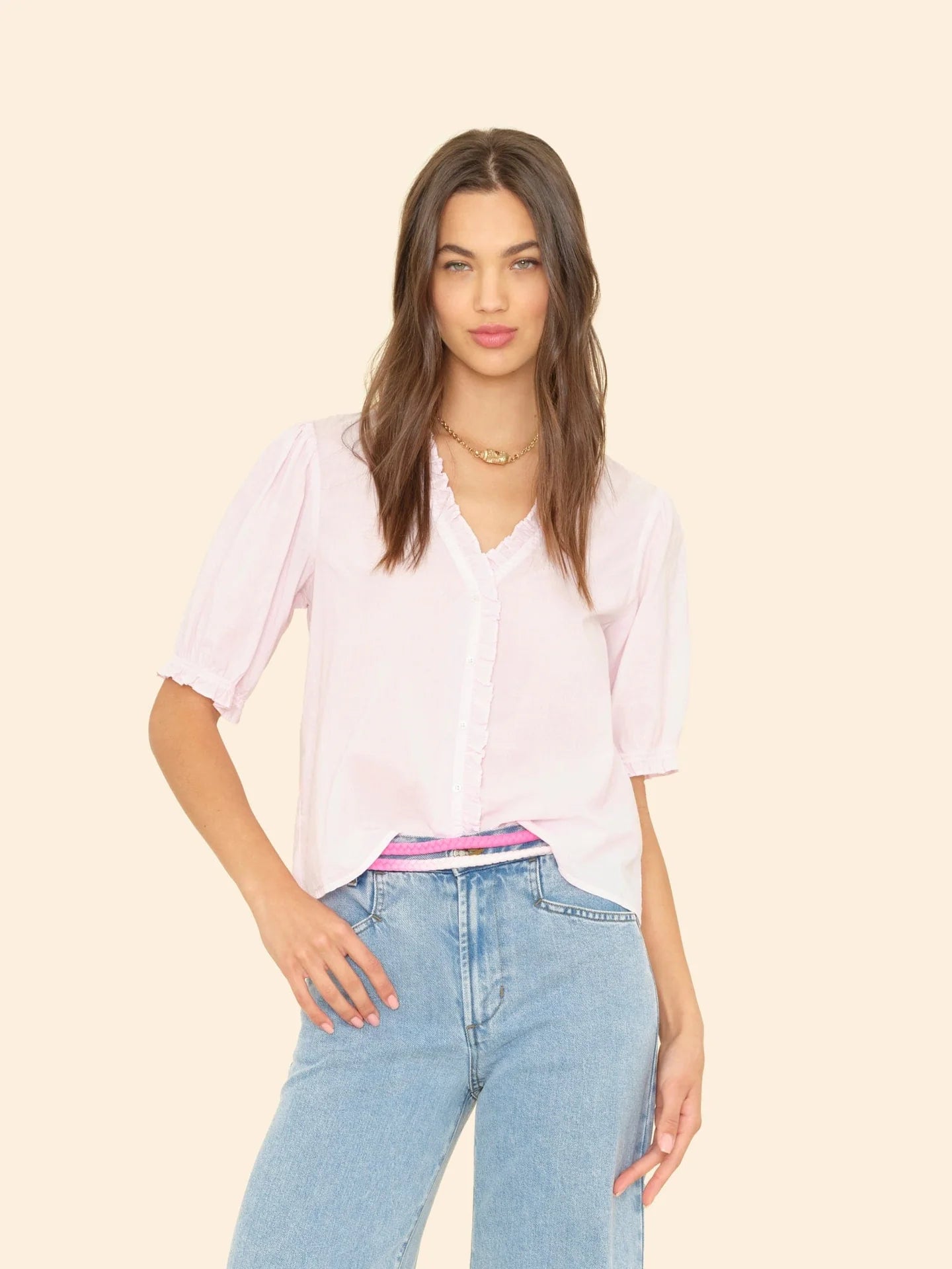 XIRENA jenna shirt pale rose