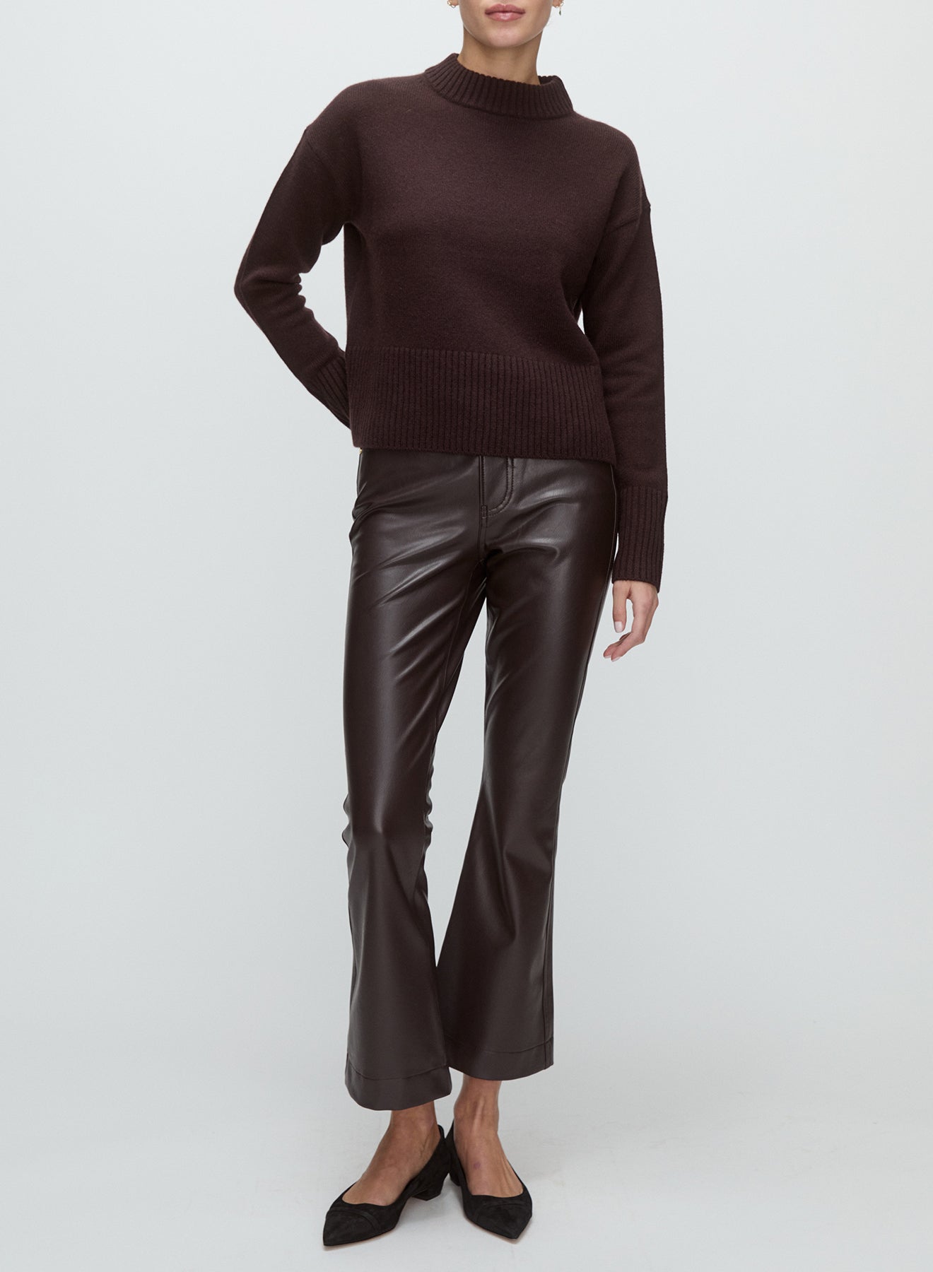 veronica beard Carson Vegan Leather Kick-Flare Pant