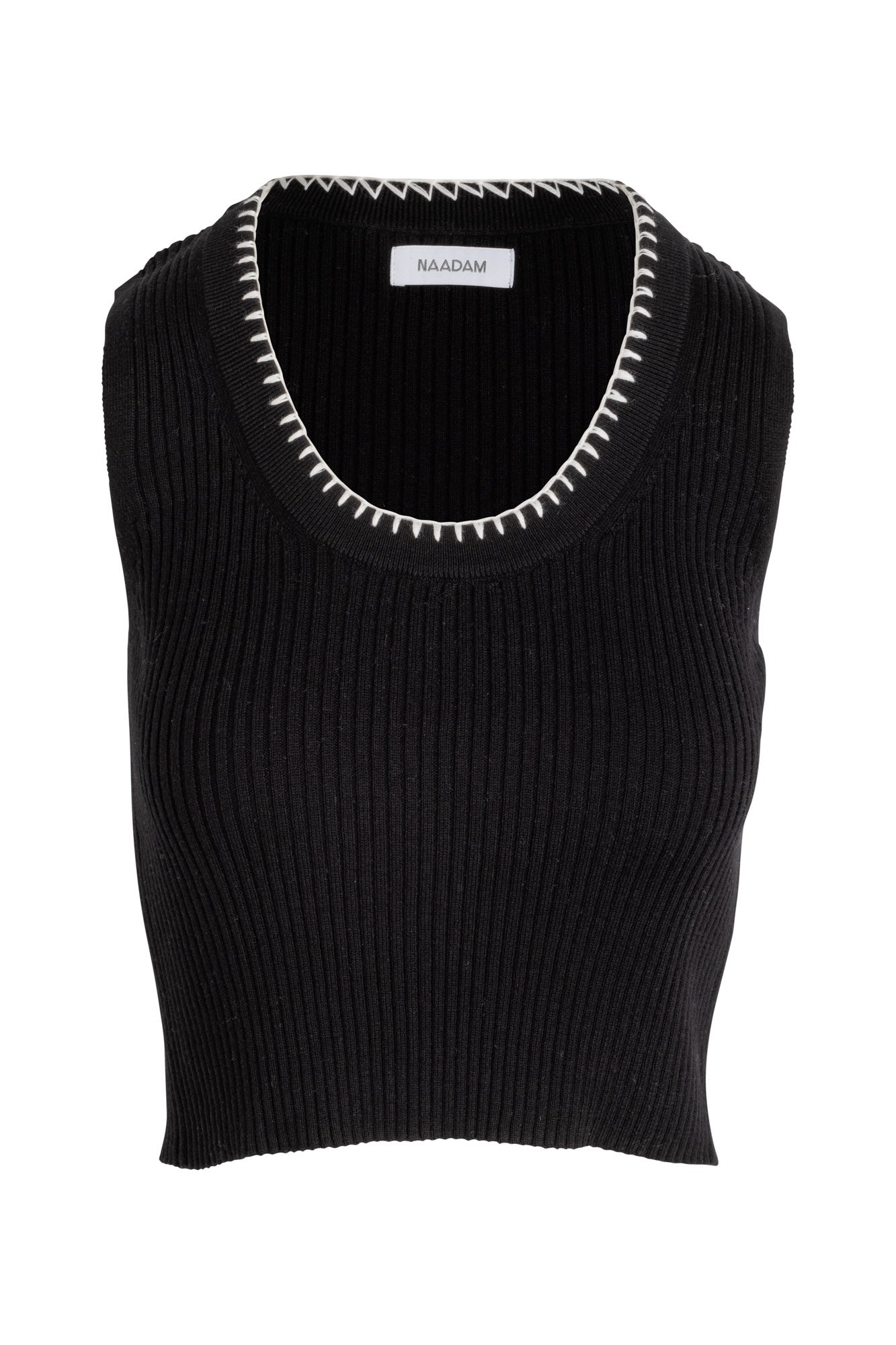 NAADAM Cotton Cashmere Embroidered Rib Tank Top