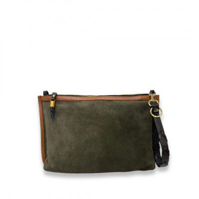 MABEL CLUTCH - OLIVE SUEDE