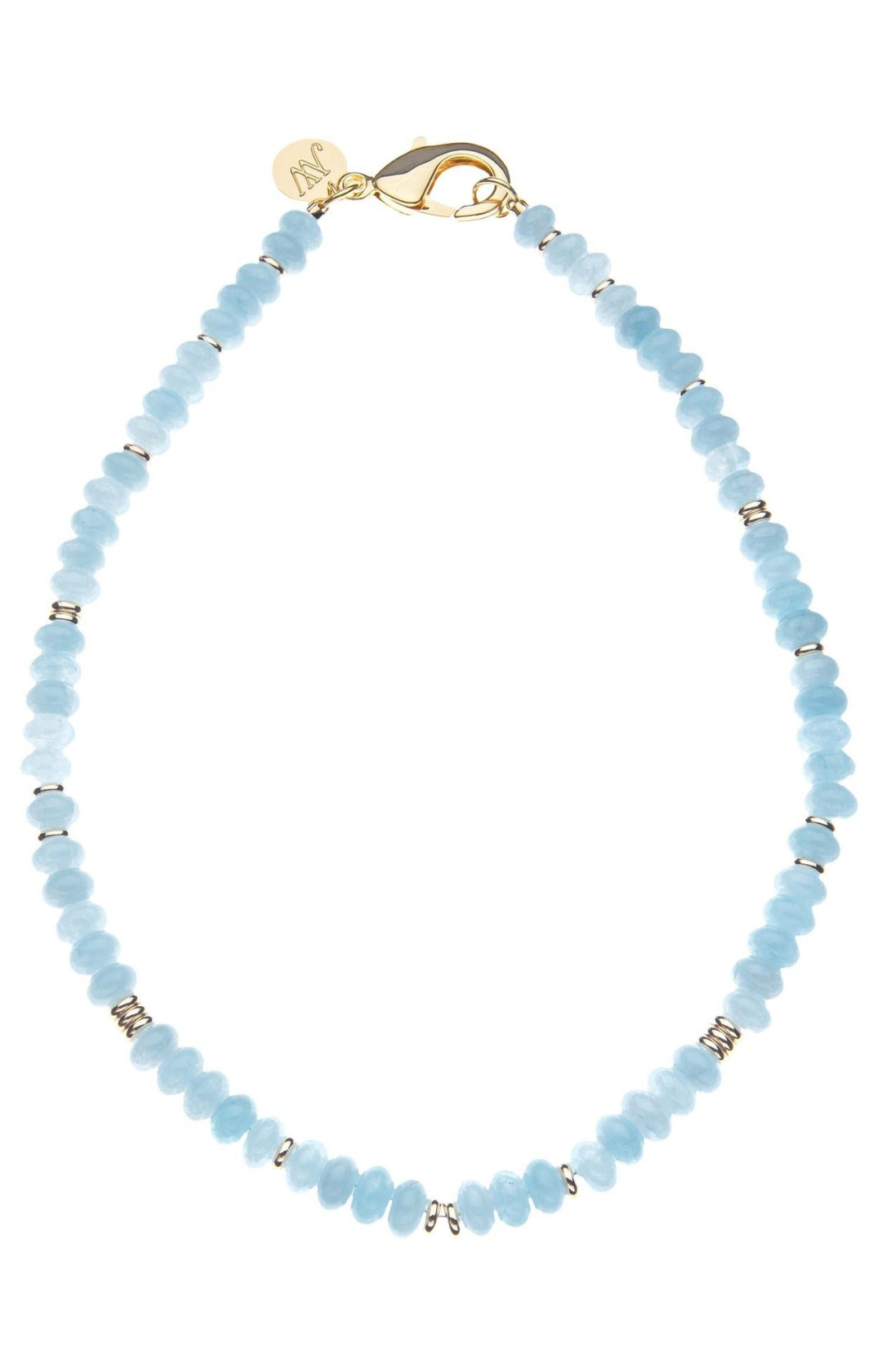GUMDROP BEADED NECKLACE - AQUAMARINE