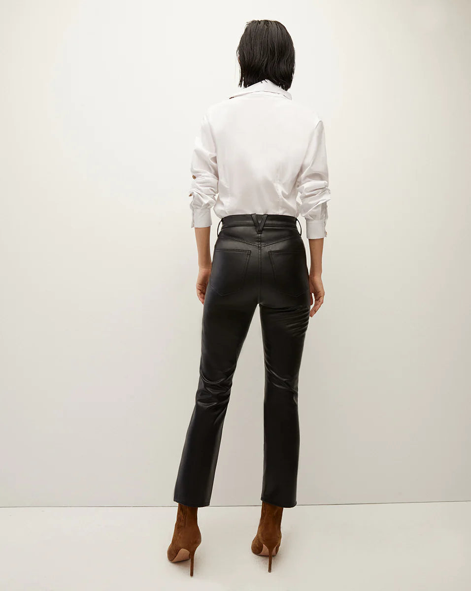 CARLY VEGAN LEATHER KICK FLARE PANT