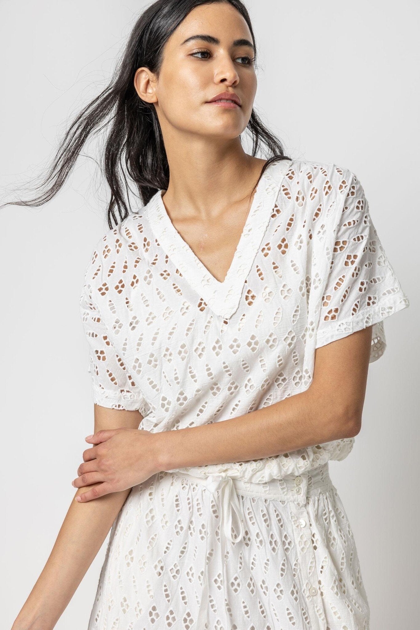 EYELET DRAWSTRING DOLMAN