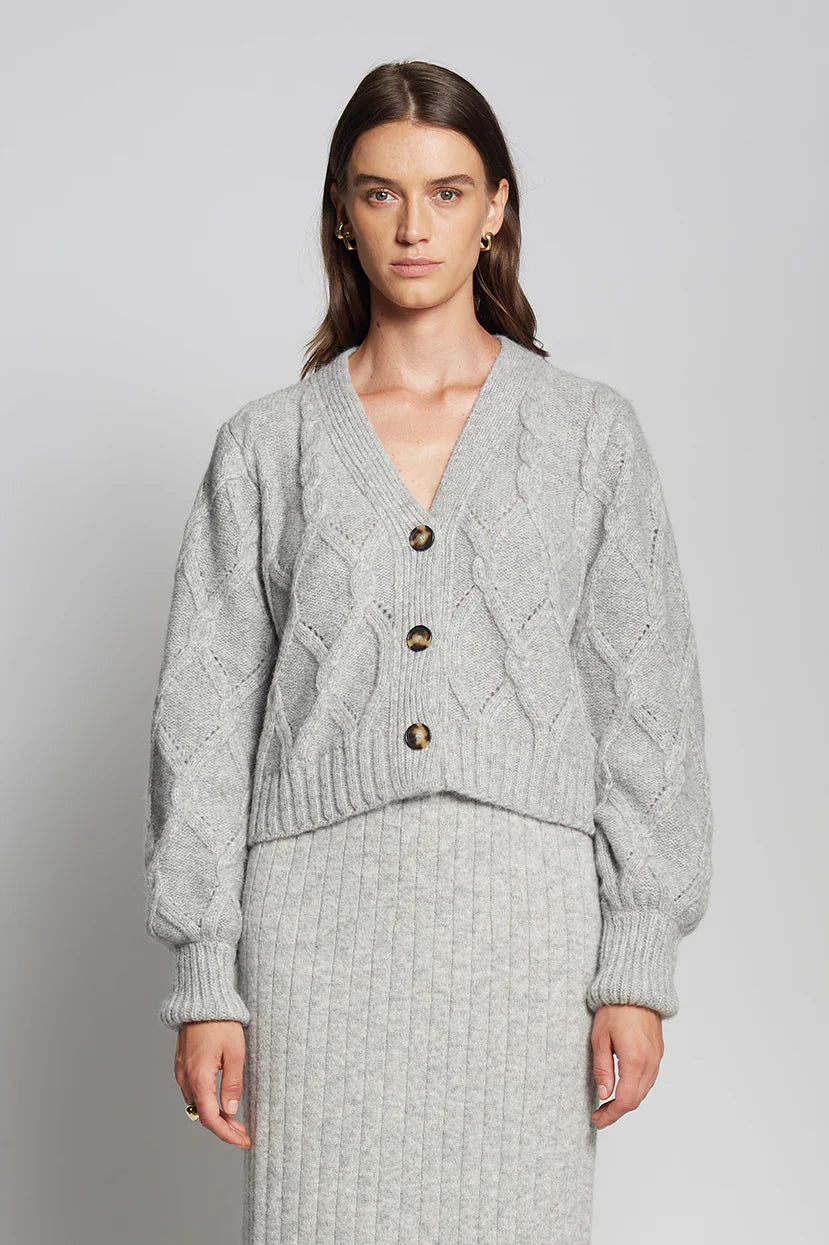ELEVEN SIX FARA CARDI - PALE GREY MELANGE