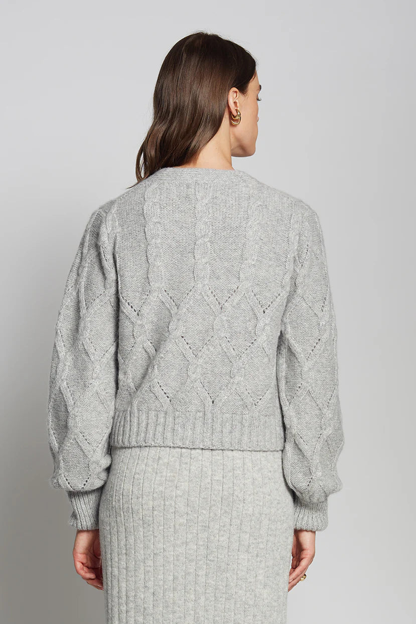 ELEVEN SIX FARA CARDI - PALE GREY MELANGE