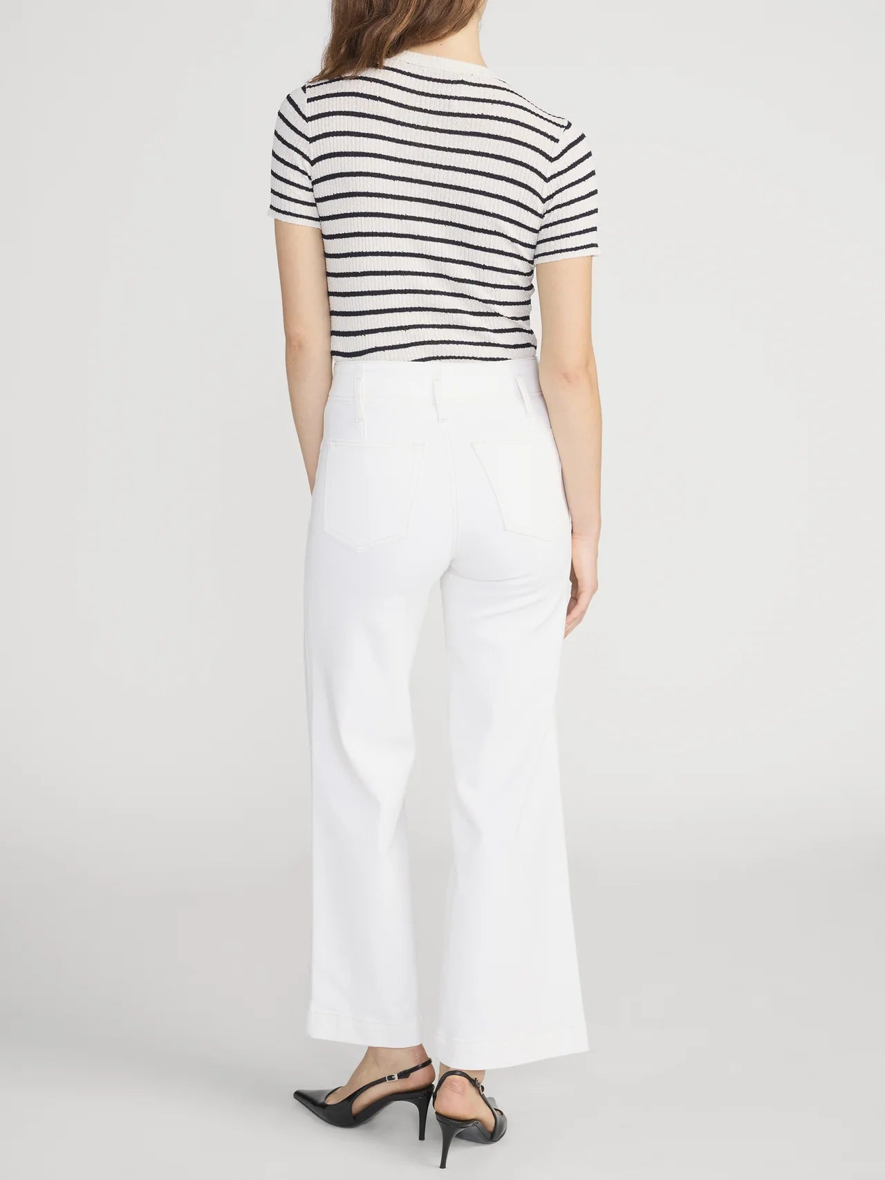 SEAMED WIDE TROUSER CROP