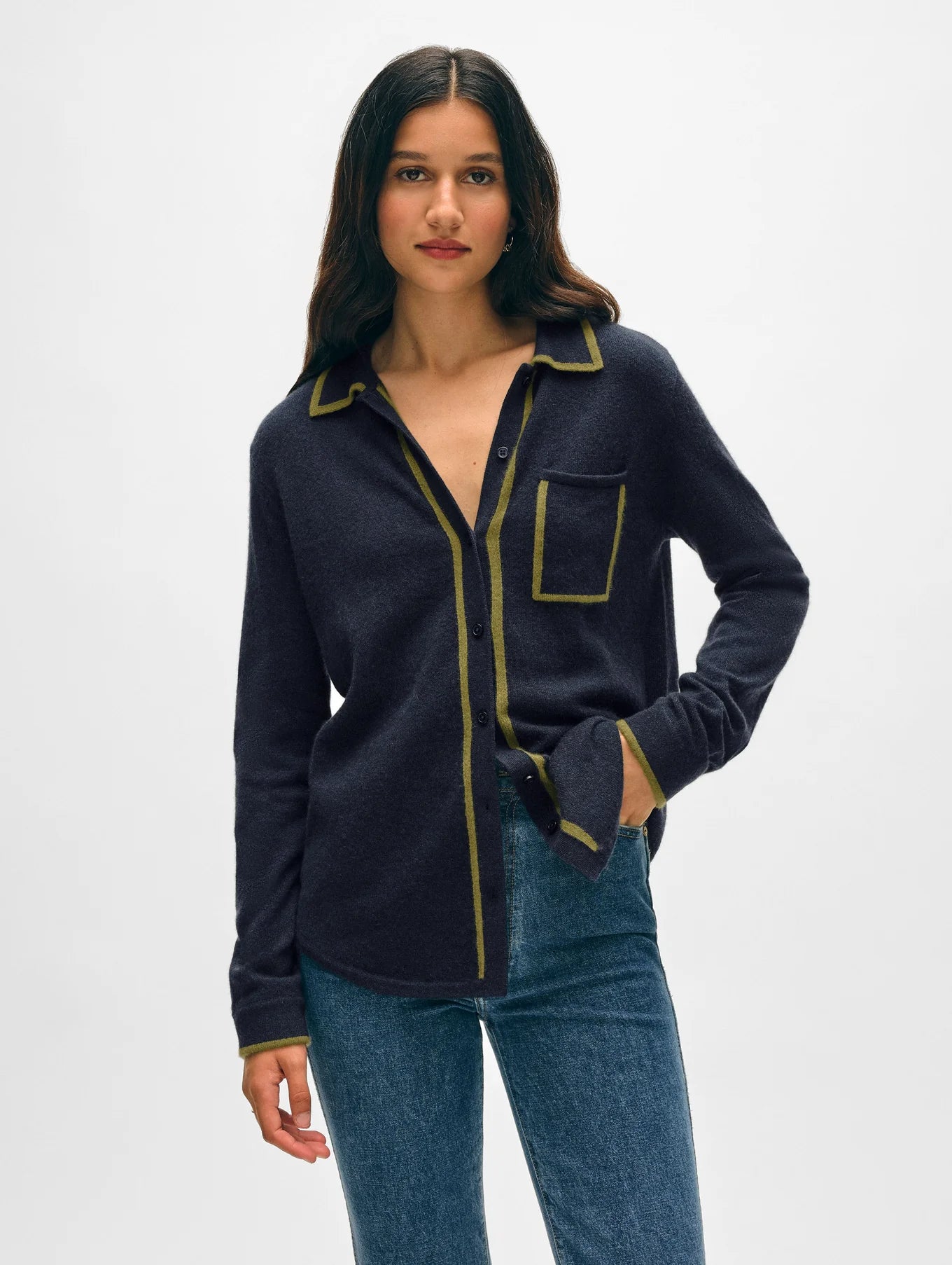 CASH TIPPED BUTTON SHIRT