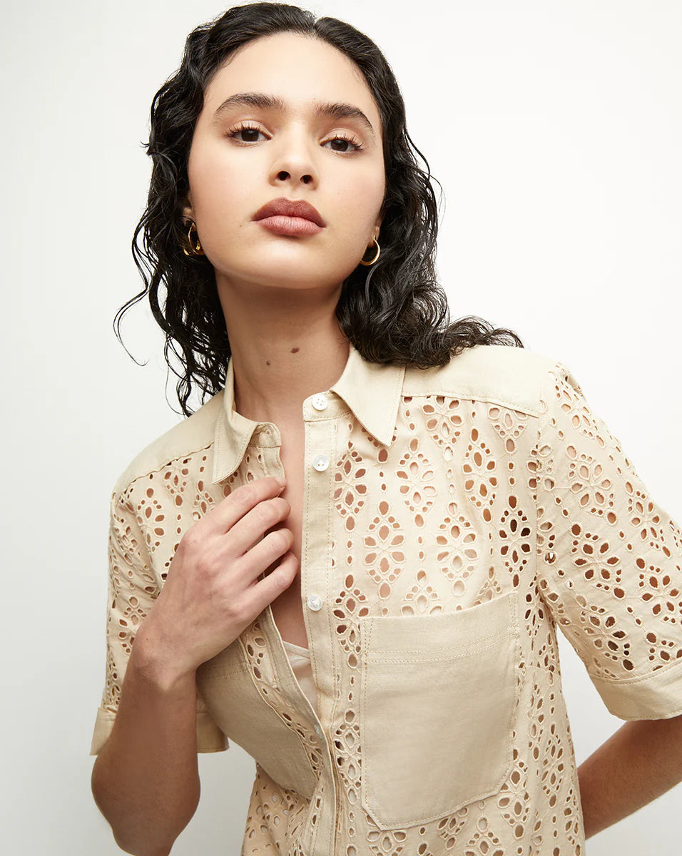 RAFAELA COTTON EYELET SHIRTDRESS