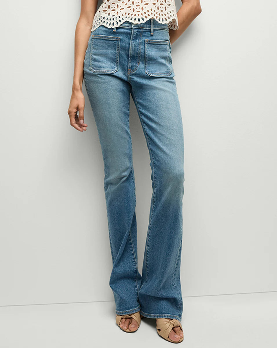 VERONICA BEARD Beverly Patch-Pocket Skinny-Flare Jean