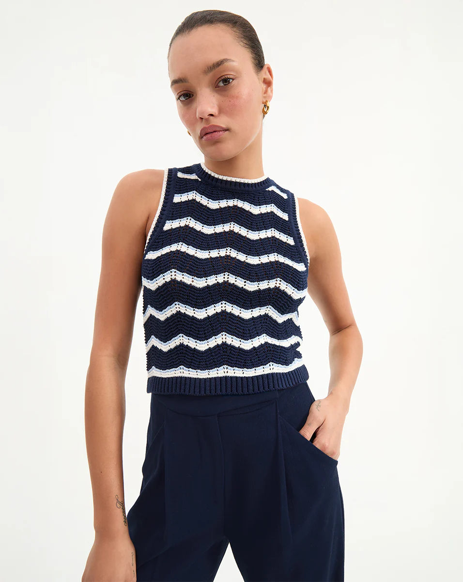 veronica beard CROPPED JERREL knit tank