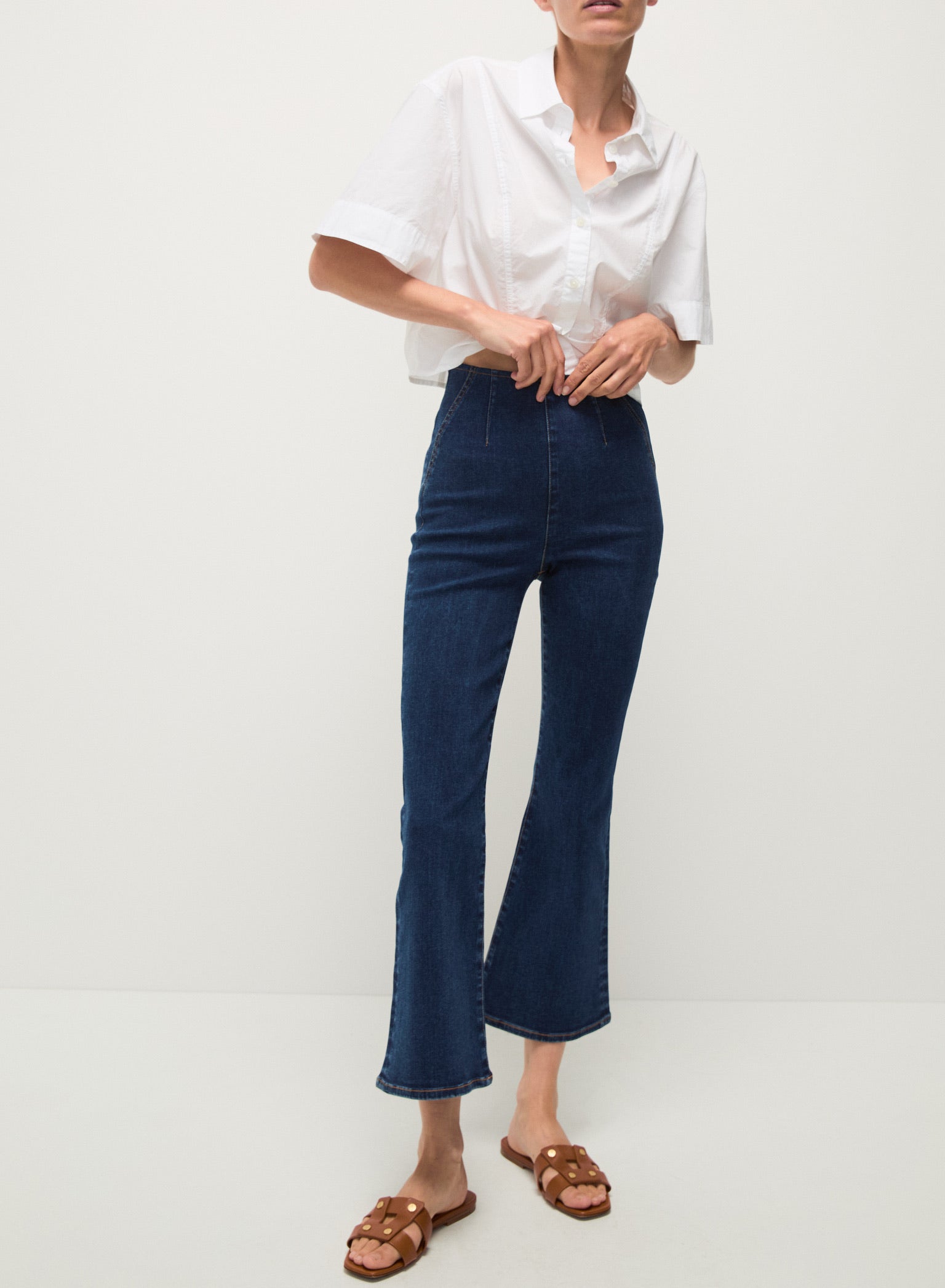 VERONICA BEARD CLAIRE CROPPED SHIRT