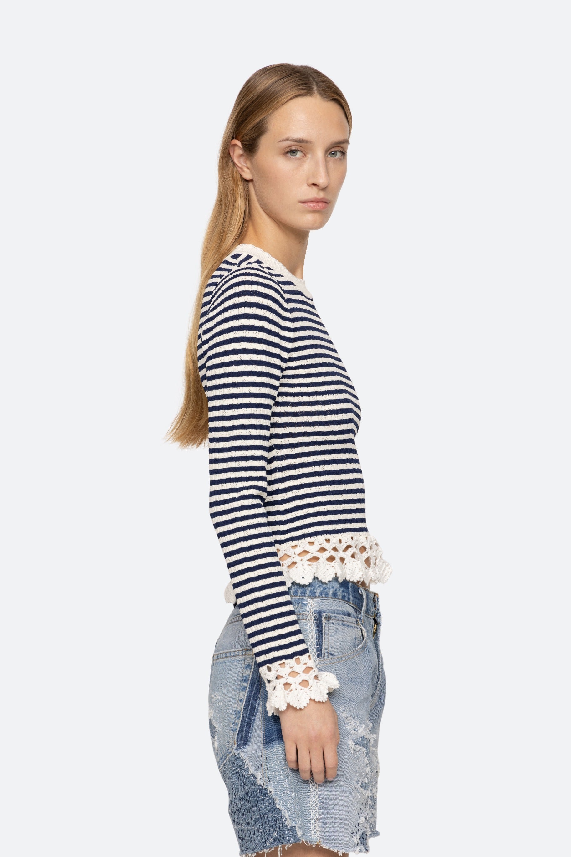 Sea NY Addy Striped Knit long Sleeve Tee