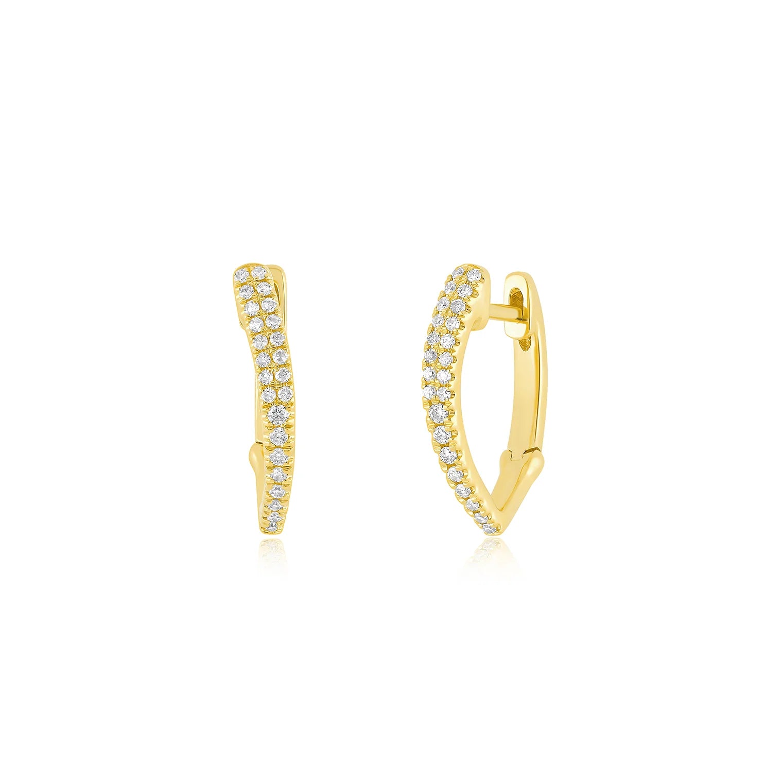 DIAMOND POINTED HUGGIE EARRING