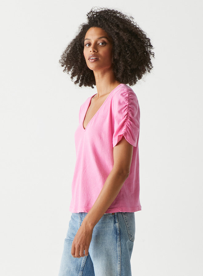 michael stars Josie Ruched Sleeve Tee