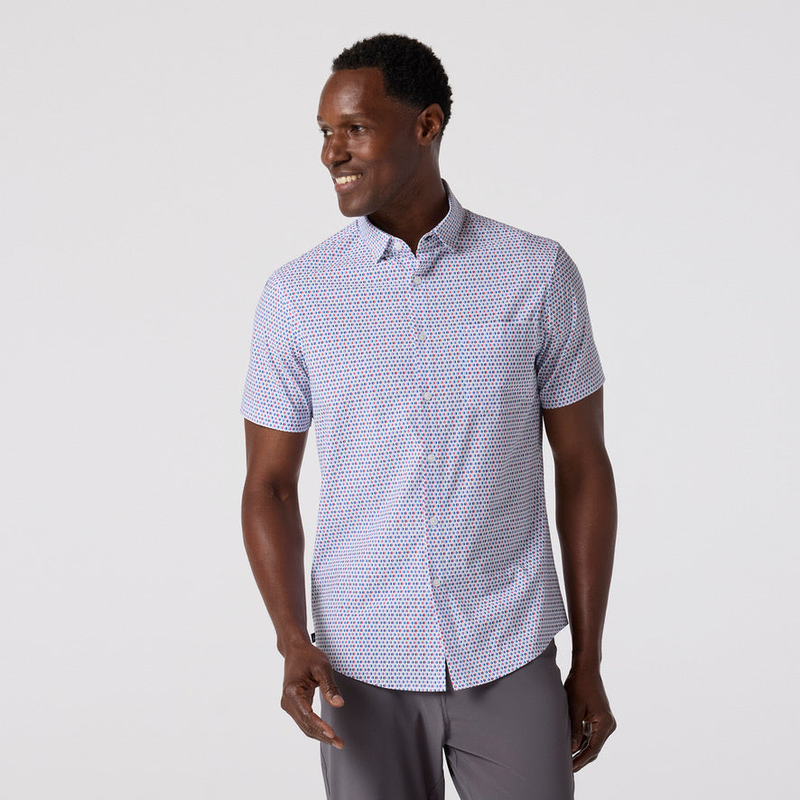 mizzen + main LEEWARD SHORT SLEEVE White Abstract Circle