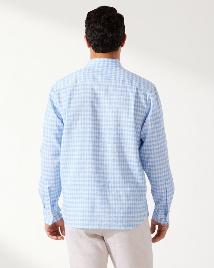 BARBADOS BREEZE CHECK STRETCH LINEN SHIRT