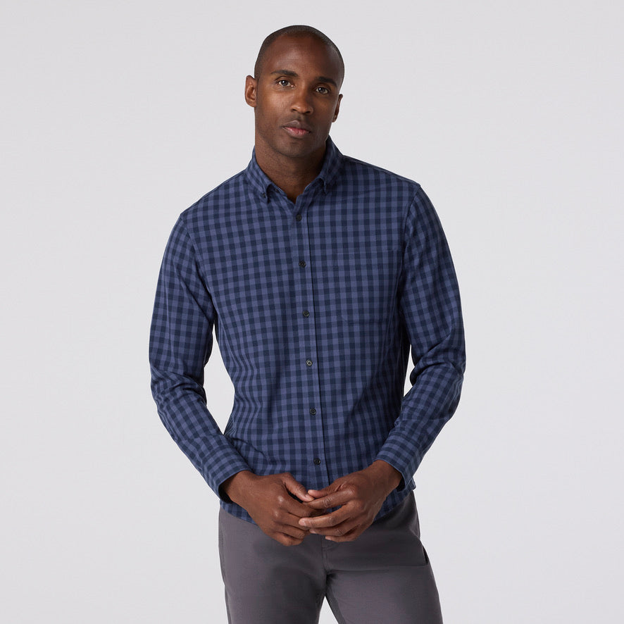 CITY FLANNEL - NAVY HAYES GINGHAM