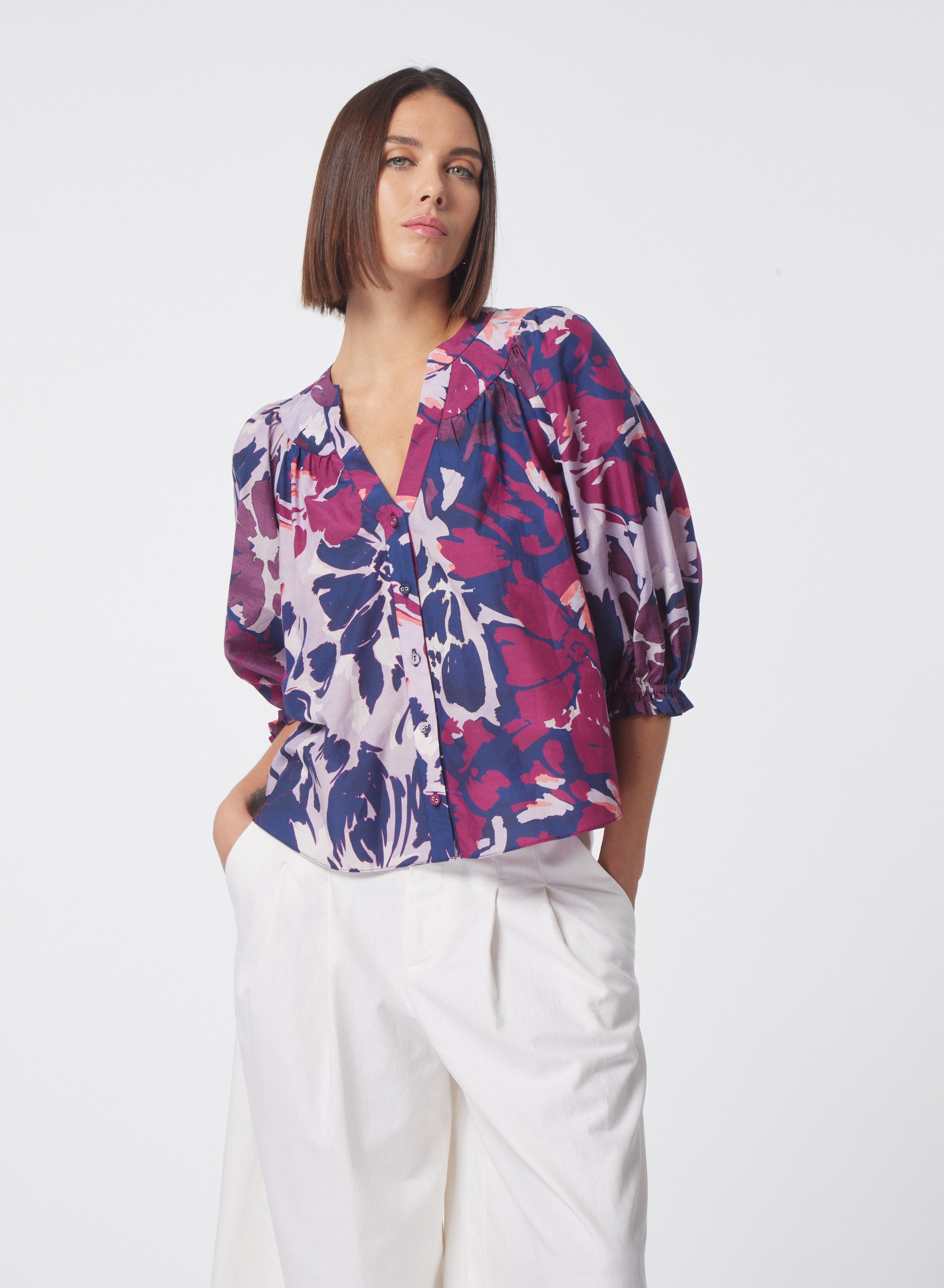 gilner farrar KAYLA BLOUSE - MARBELLA