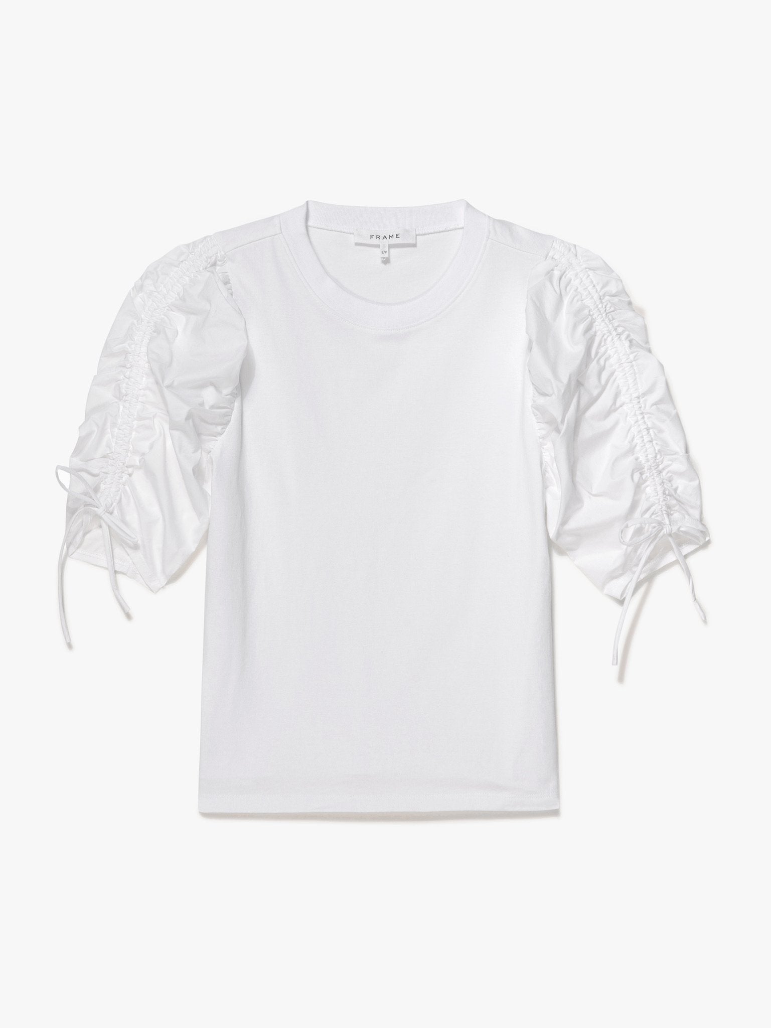 RUCHED TIE SLEEVE TEE