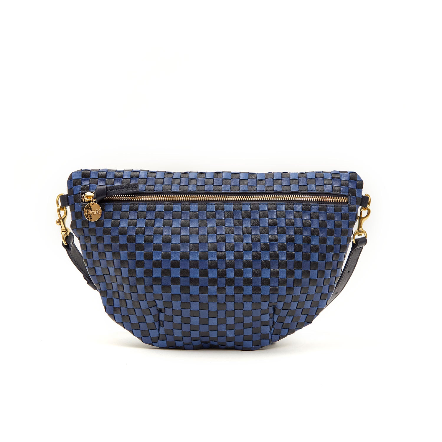 CLARE V GRANDE FANNY - BLUE WOVEN