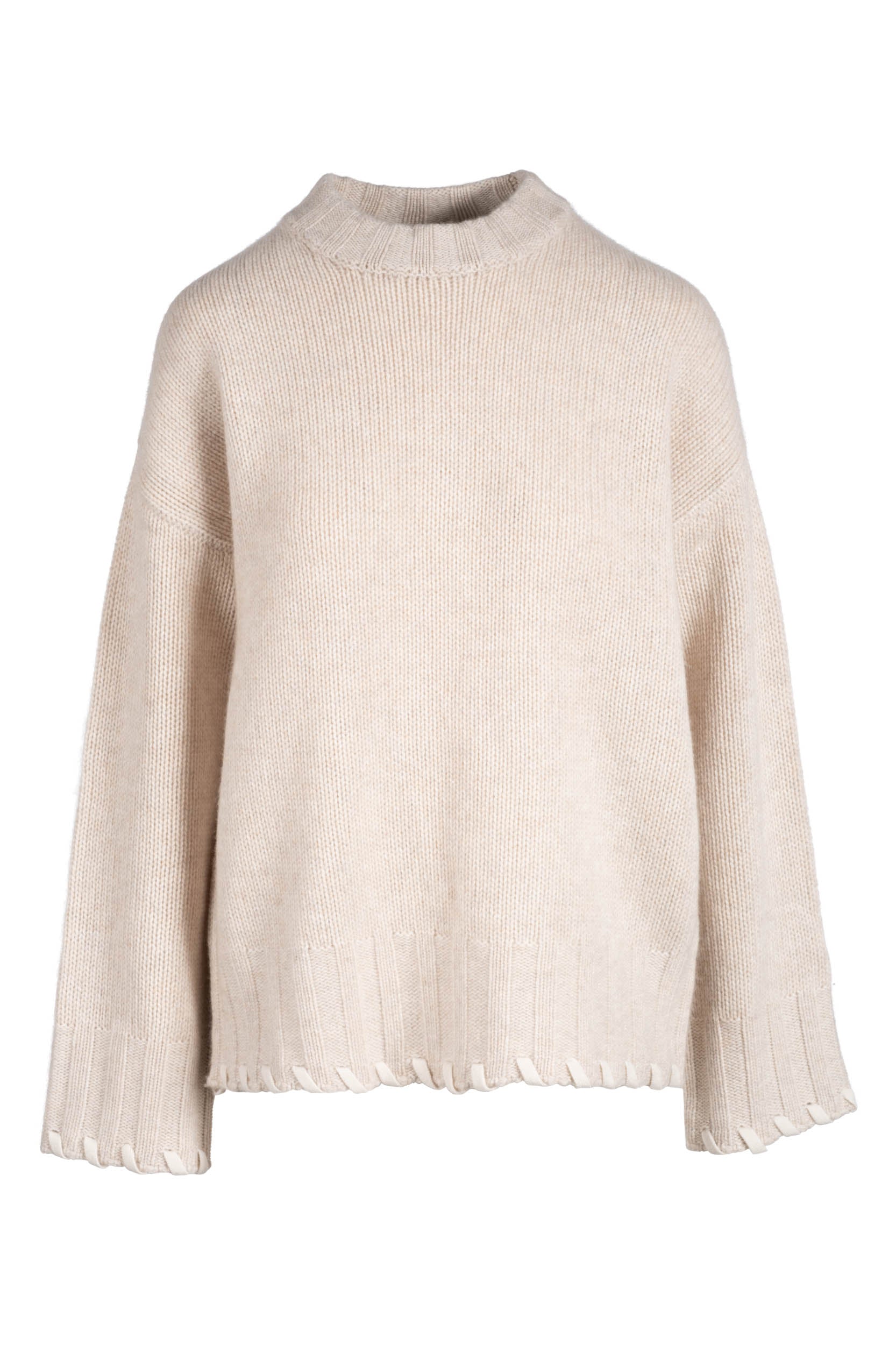 NAADAM Wool Cashmere Hand Laced Ribbed Crew