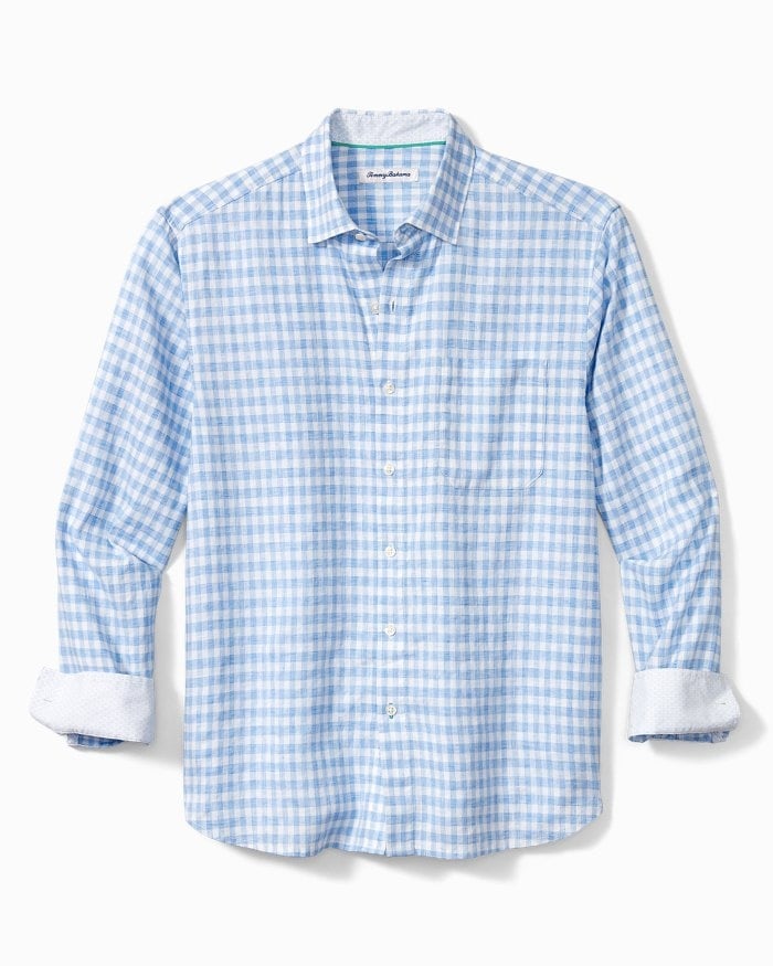 BARBADOS BREEZE CHECK STRETCH LINEN SHIRT