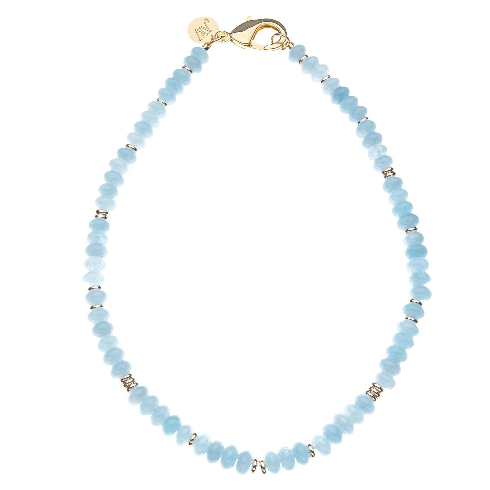 GUMDROP BEADED NECKLACE - AQUAMARINE