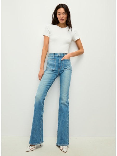 VERONICA BEARD Beverly Patch-Pocket Skinny-Flare Jean