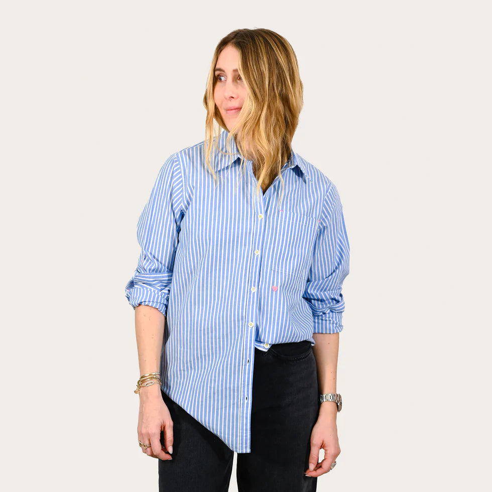 MIA SHIRT - BLUE/WHITE