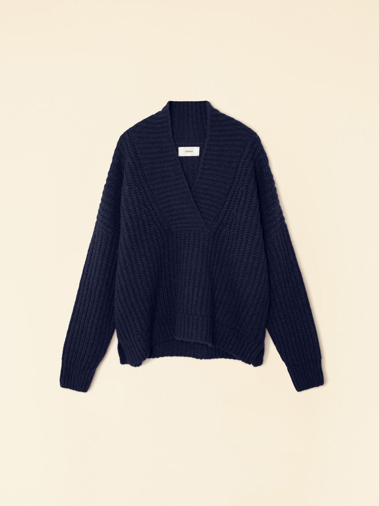 XIRENA KEYES SWEATER - NAVY BRICK