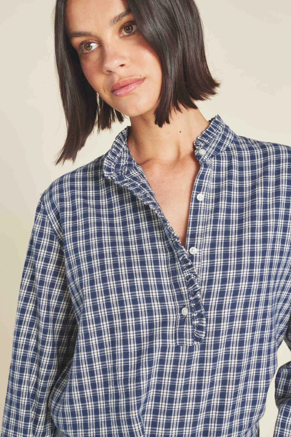 BREEZY BLOUSE - ARMADA PLAID