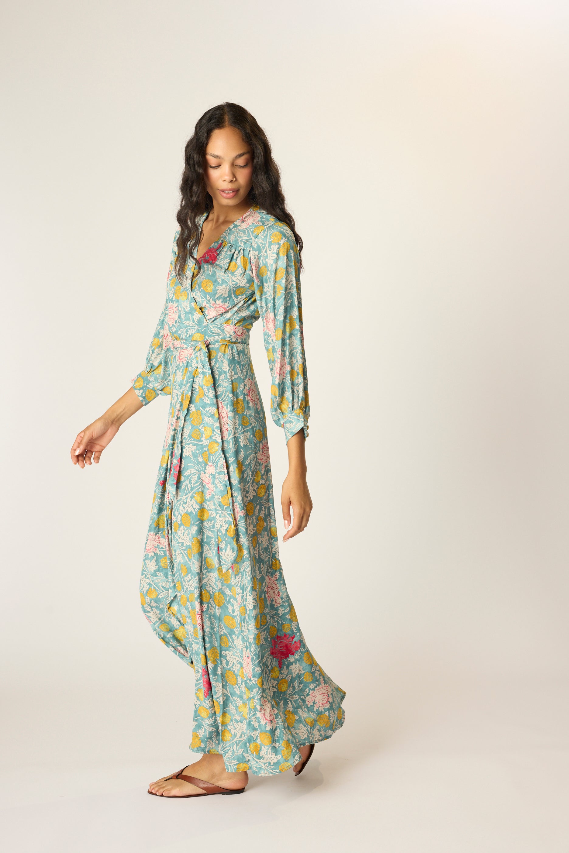 NATALIE MARTIN KATE LONG SLEEVE DRESS LEHUA PRINT SEA