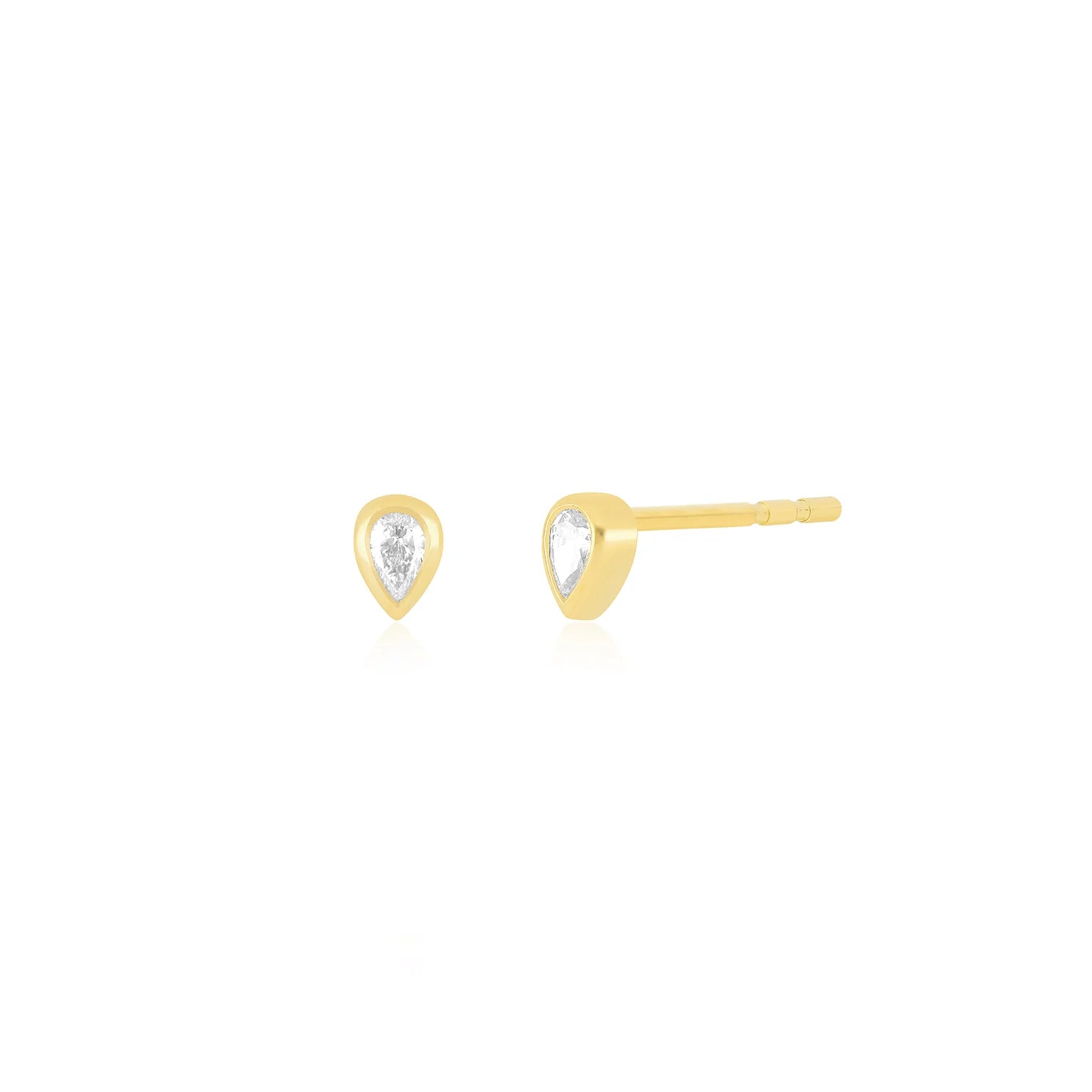 SINGLE BEZEL SET DIAMOND PEAR STUD EARRING