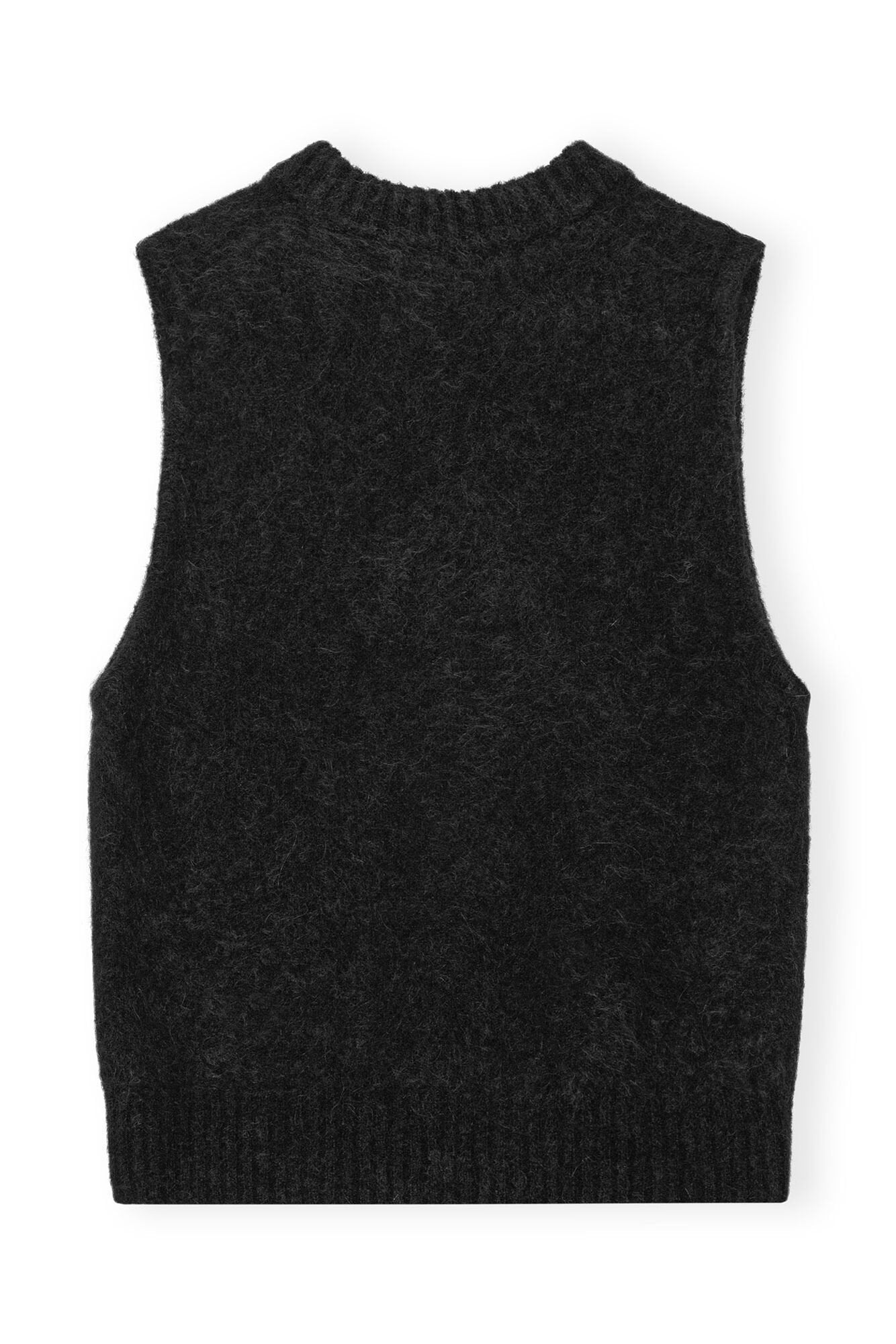 BRUSHED ALPACA O-NECK VEST