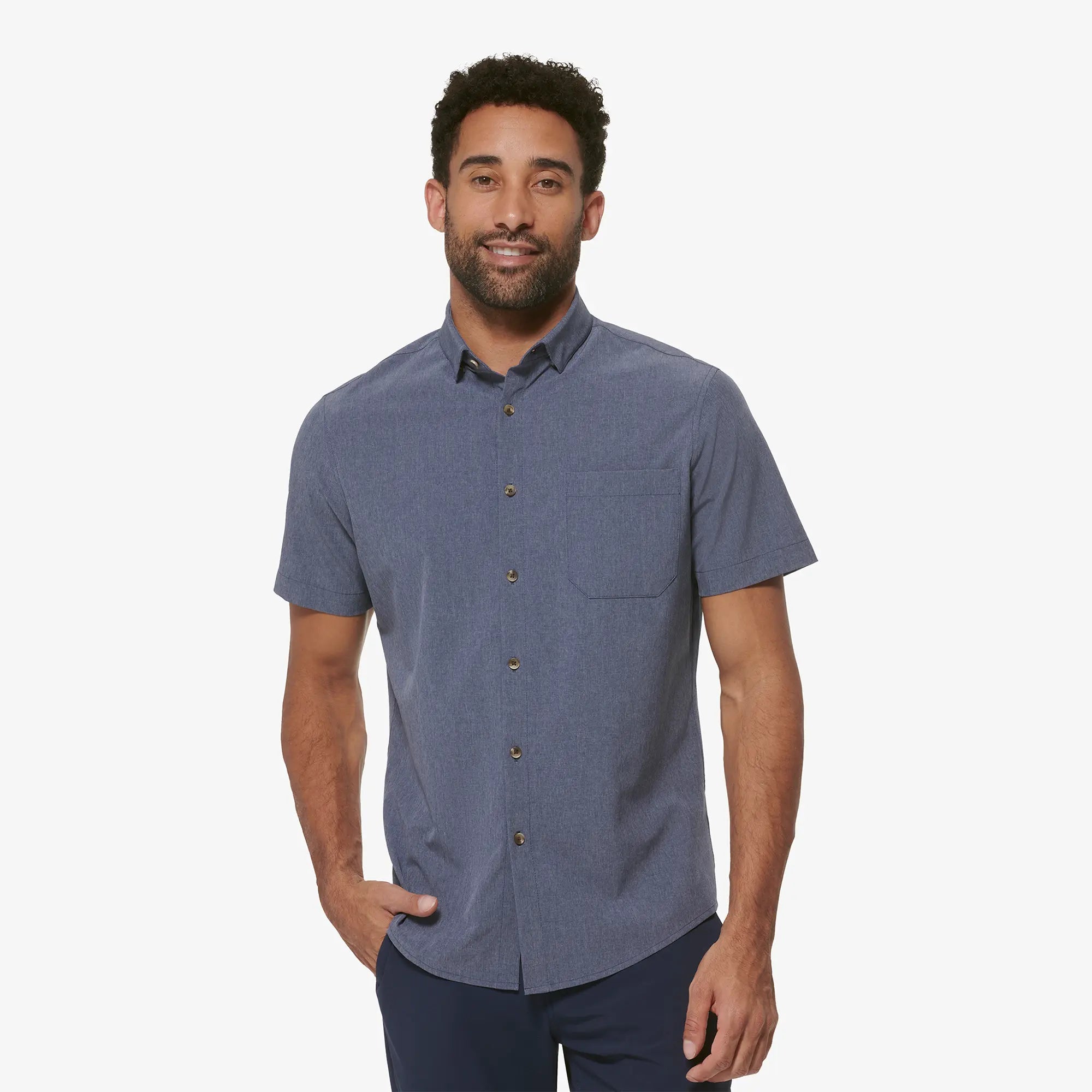 LEEWARD SHORT SLEEVE - MARITIME BLUE HEATHER