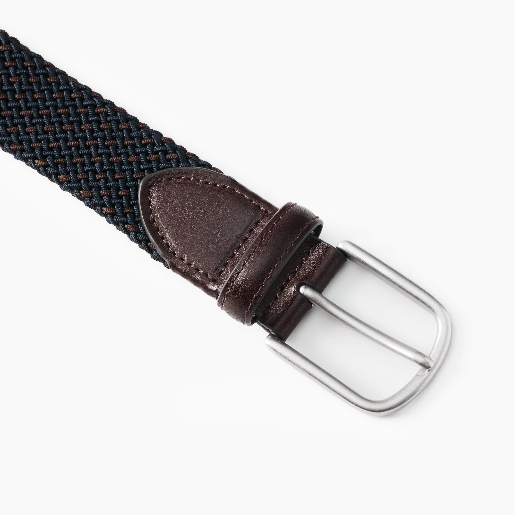 BRAIDED BELT NAVY/DK BROWN