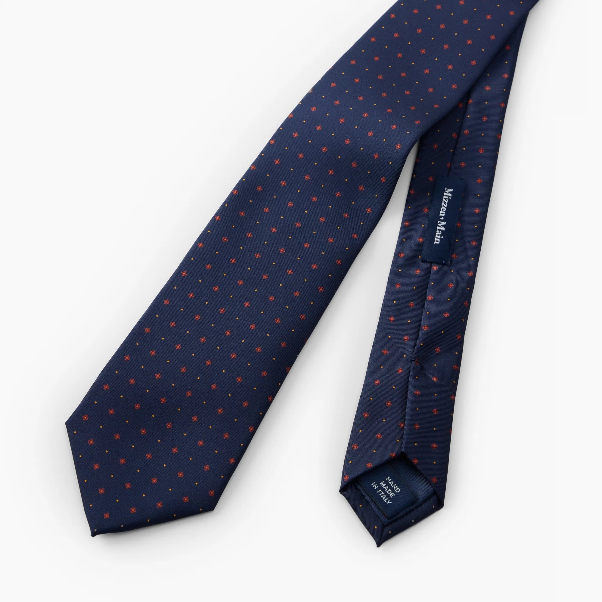 SILK TIE - NAVY FOULARD